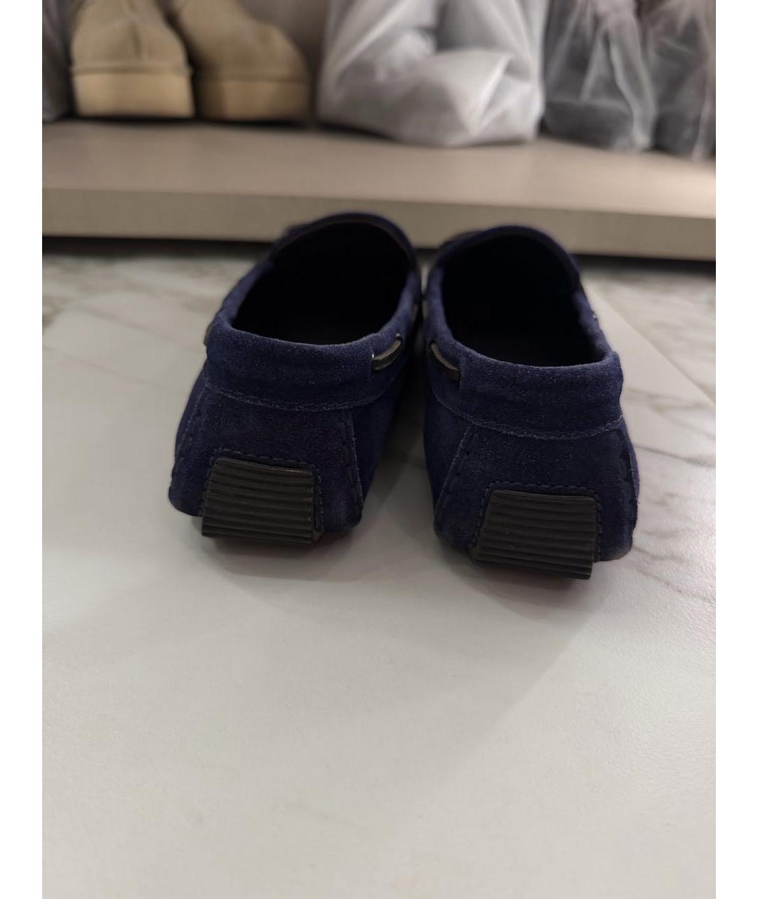 BOTTEGA VENETA Темно-синие замшевые мокасины, фото 4