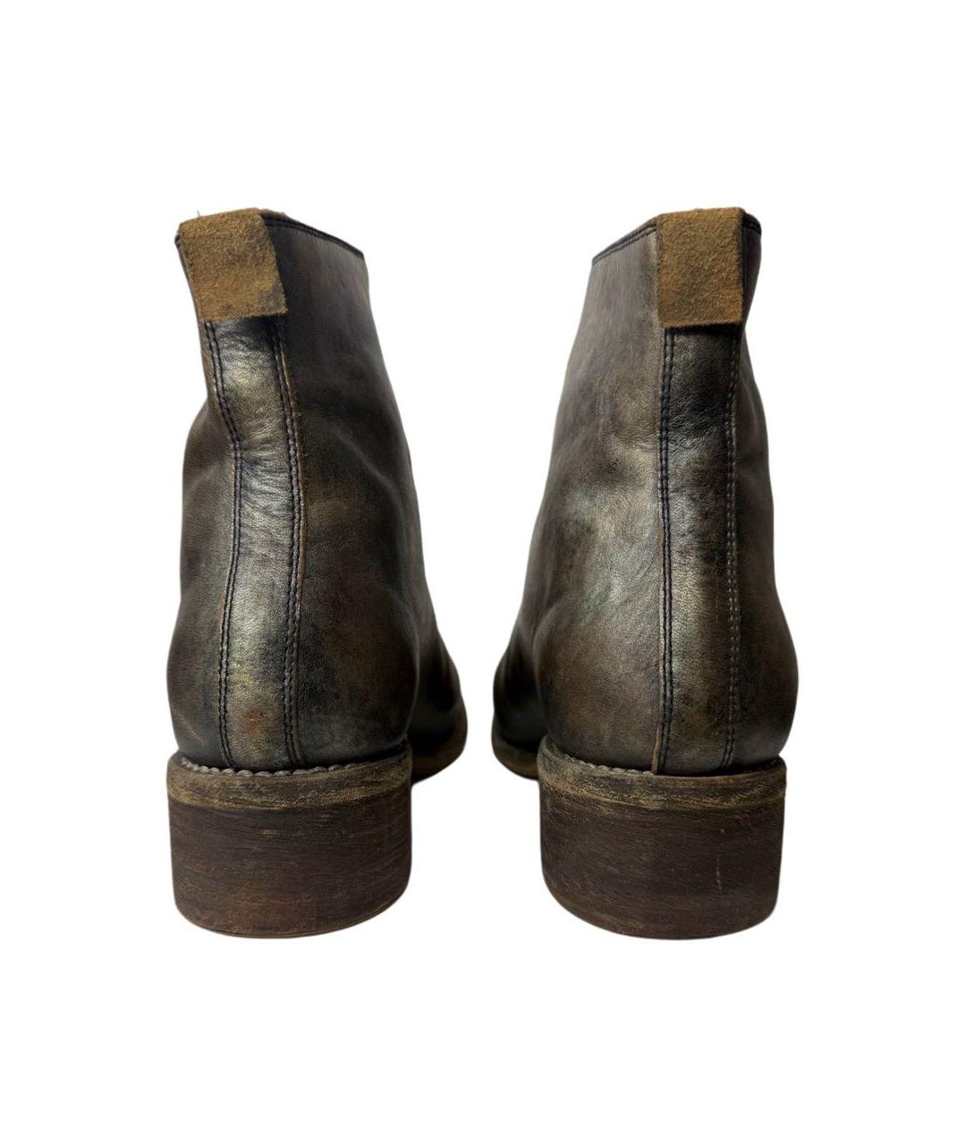 GUIDI Антрацитовые кожаные ботильоны, фото 6