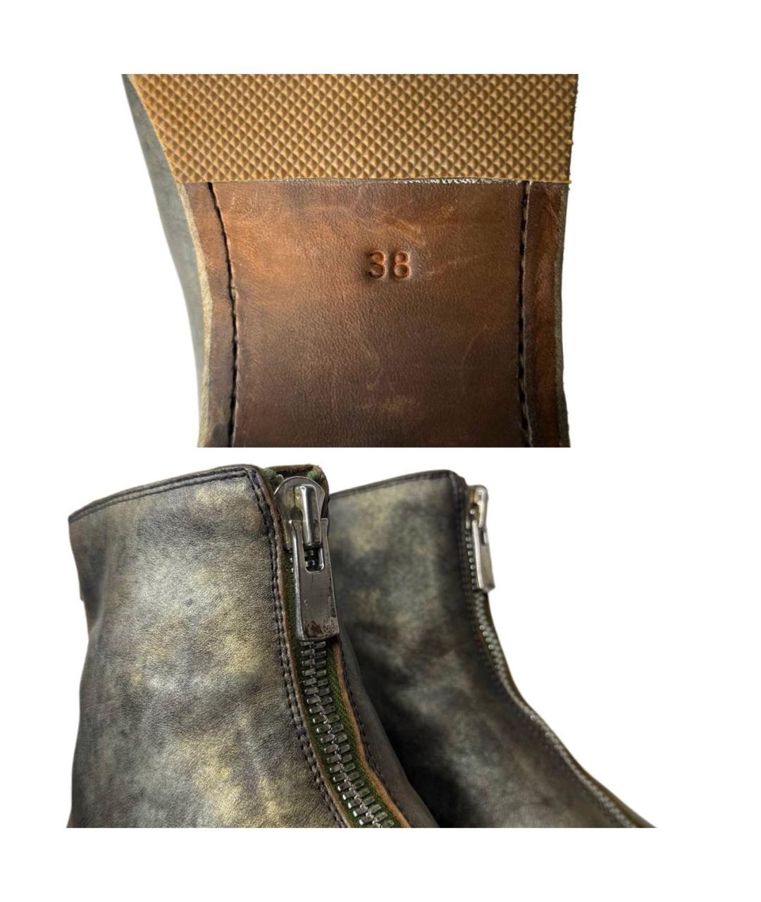 GUIDI Антрацитовые кожаные ботильоны, фото 8