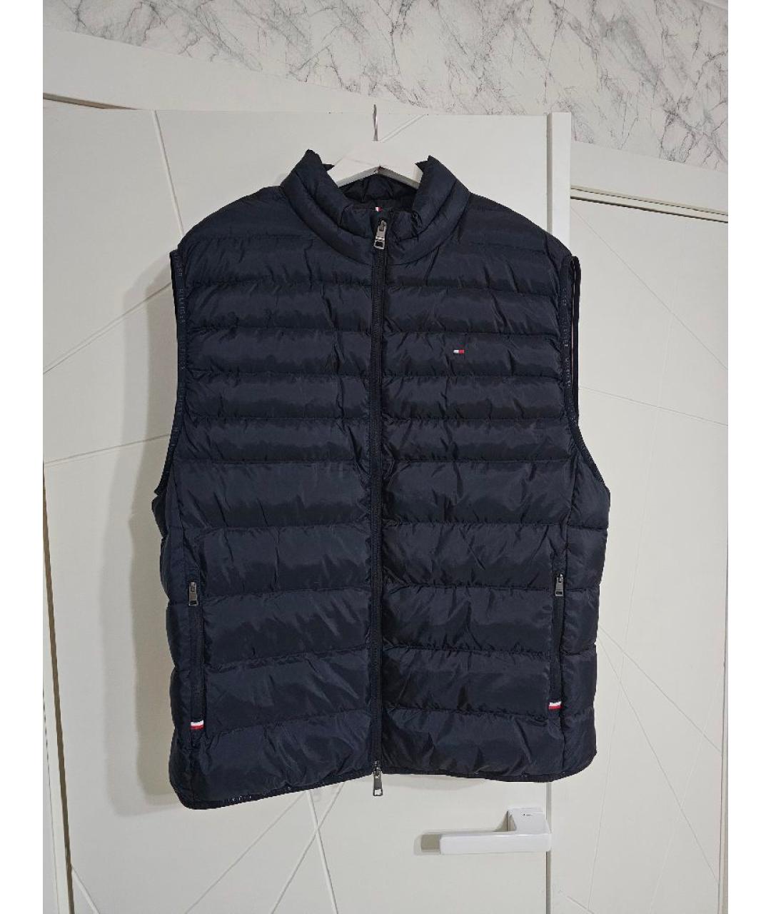 TOMMY HILFIGER Темно-синий полиэстеровый жилет, фото 10