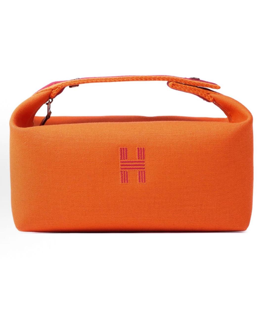 HERMES Оранжевая сумка с короткими ручками, фото 5