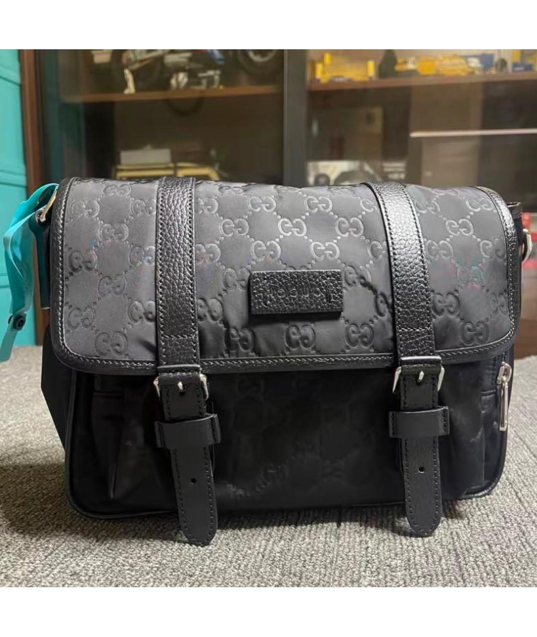 GUCCI Черная кожаная сумка через плечо, фото 3