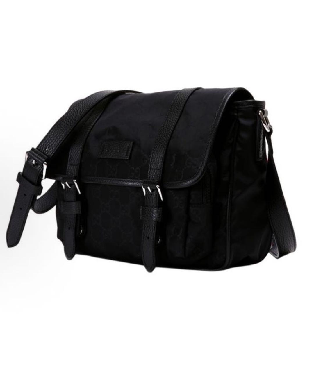 GUCCI Черная кожаная сумка через плечо, фото 5