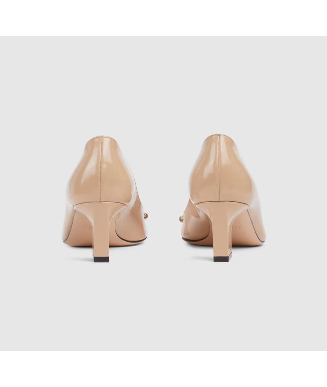 GUCCI Бежевые кожаные туфли, фото 5