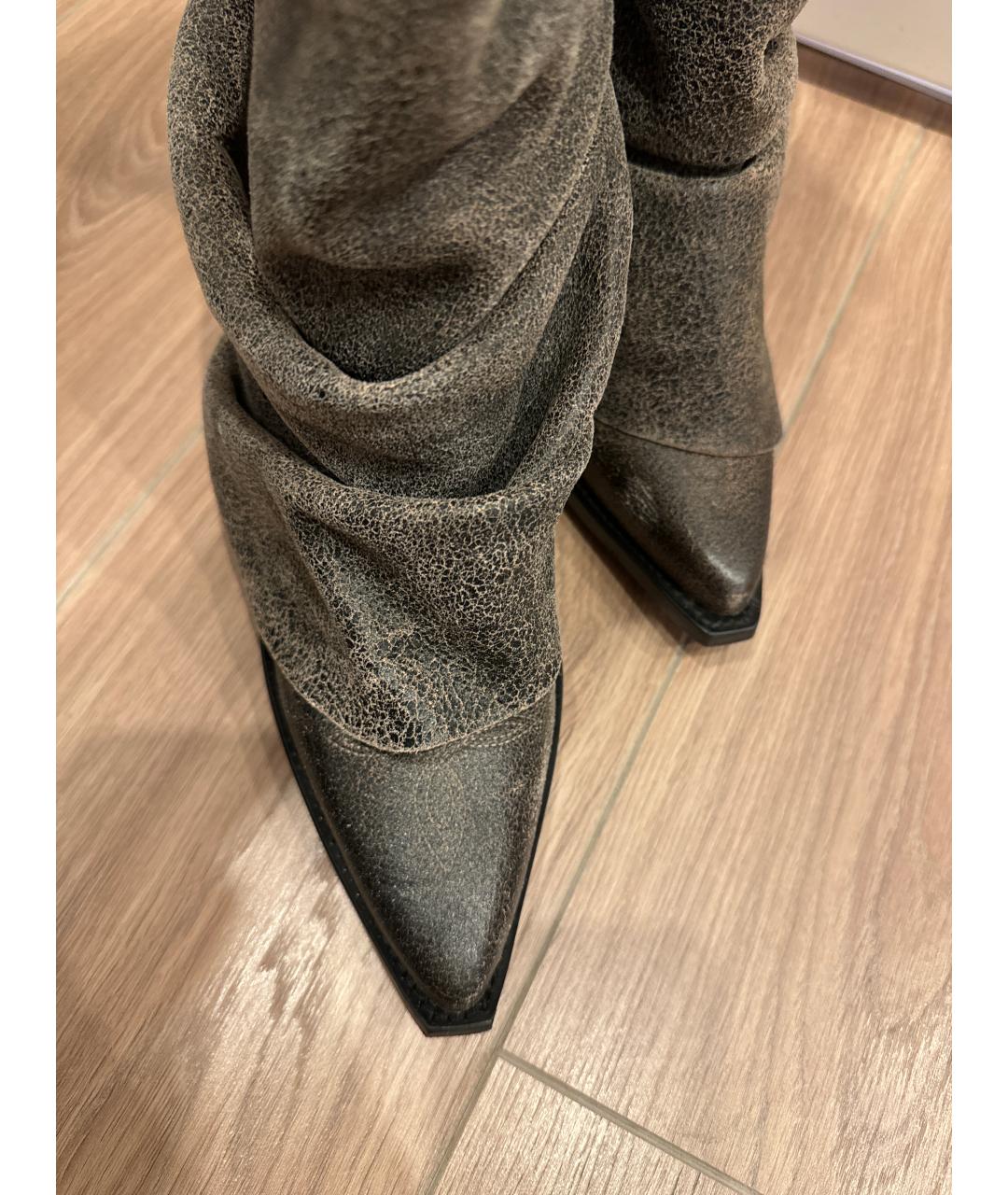 R13 Серые кожаные сапоги, фото 3