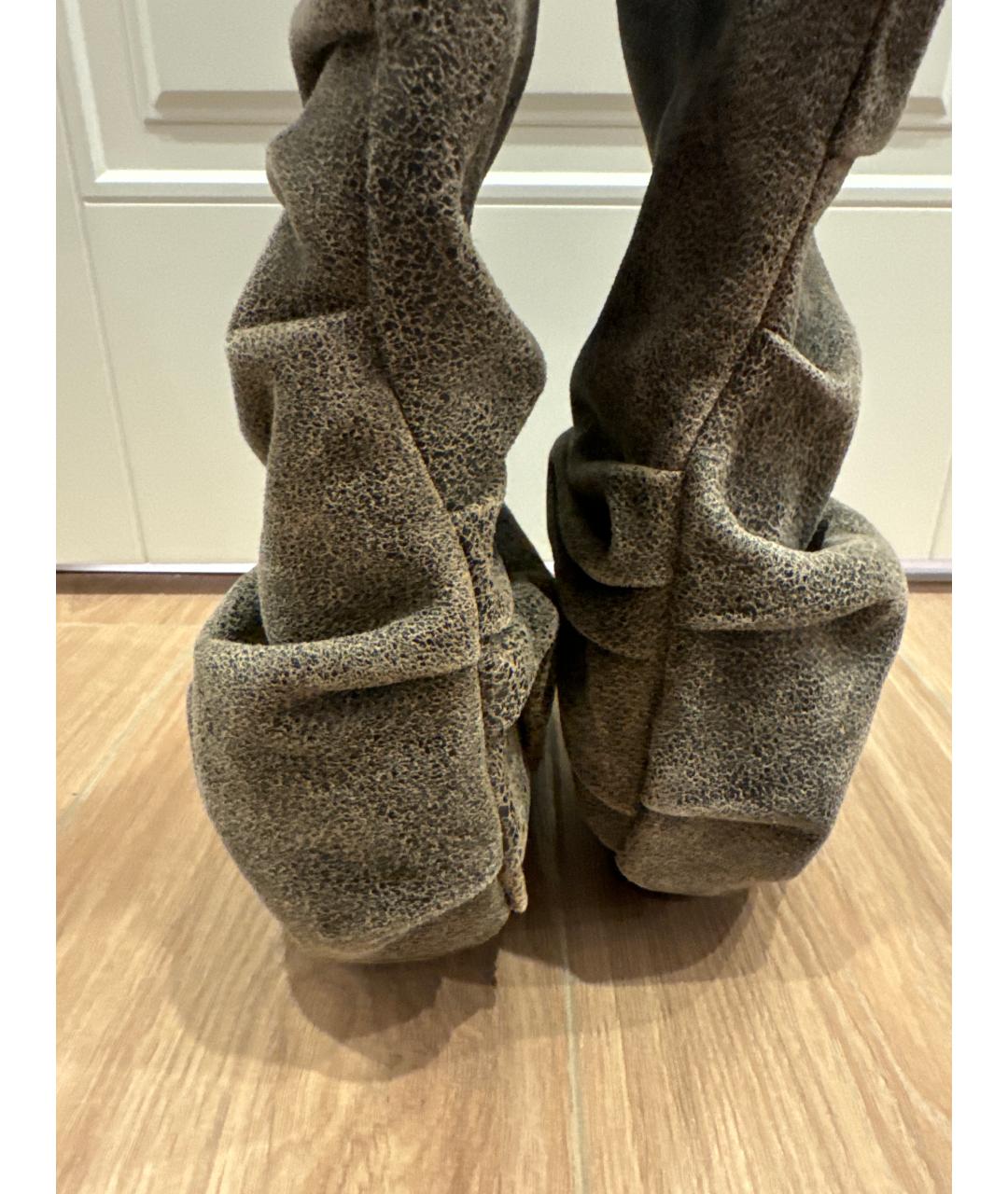 R13 Серые кожаные сапоги, фото 4