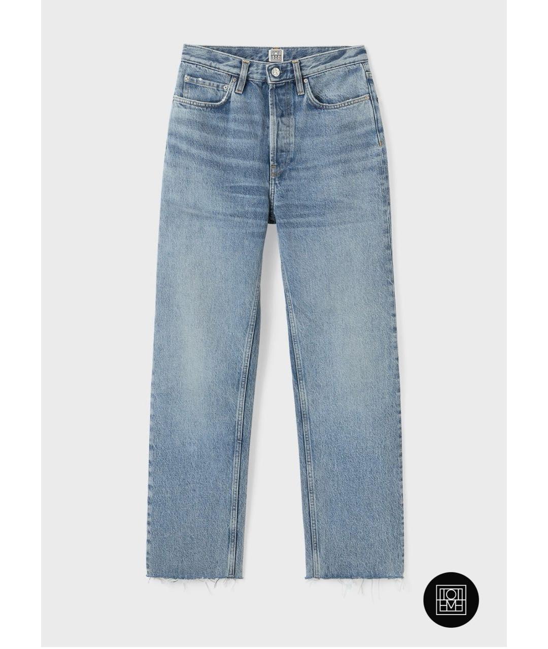 TOTEME Голубые хлопковые прямые джинсы, фото 5