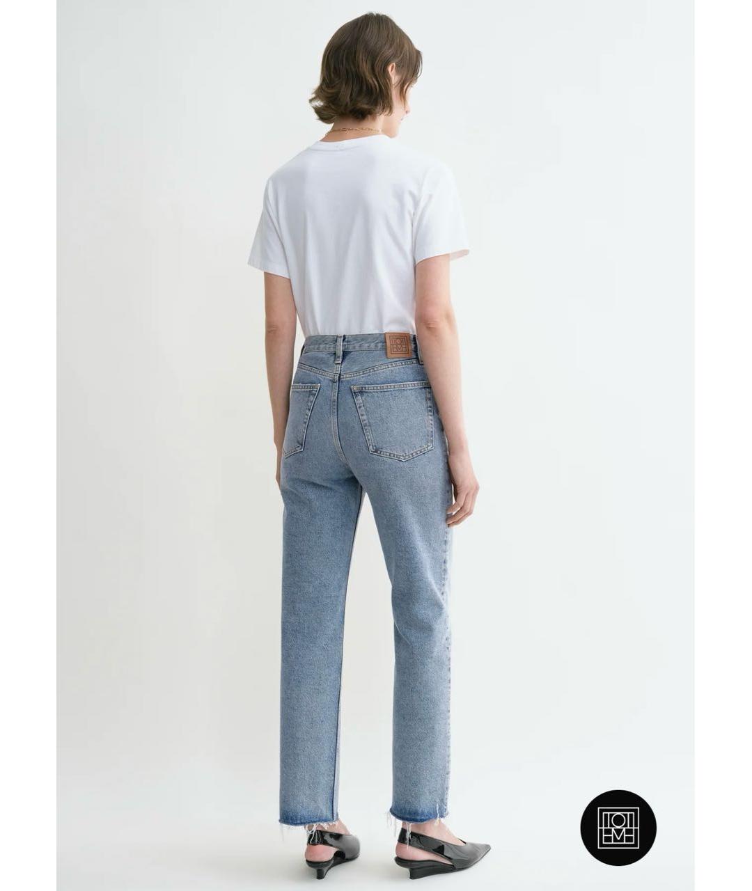 TOTEME Голубые хлопковые прямые джинсы, фото 3