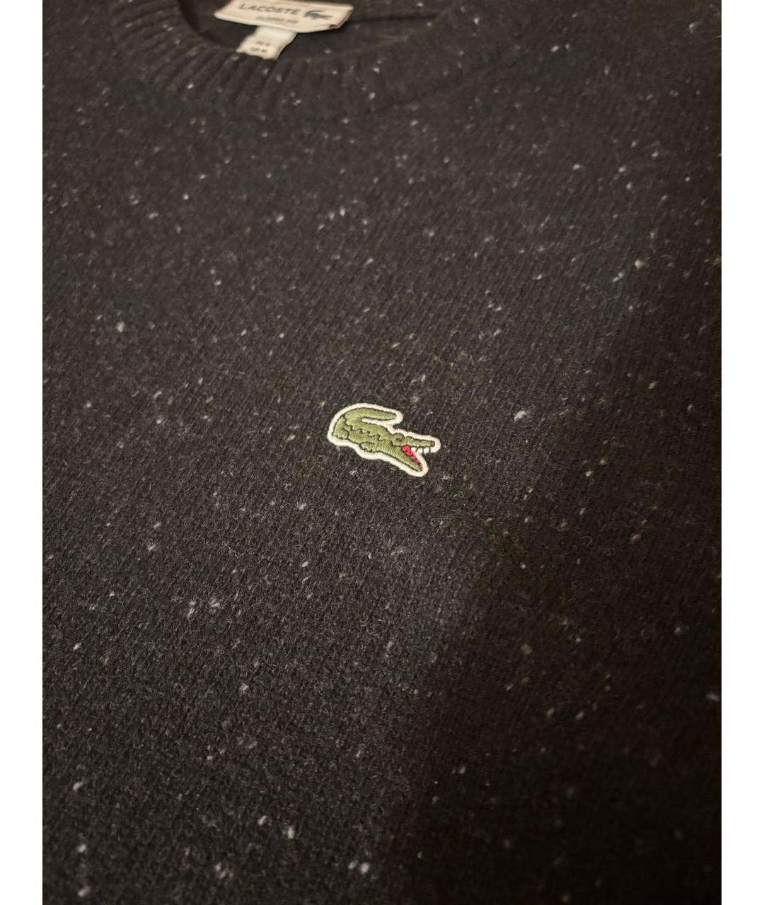 LACOSTE Черный шерстяной джемпер / свитер, фото 4