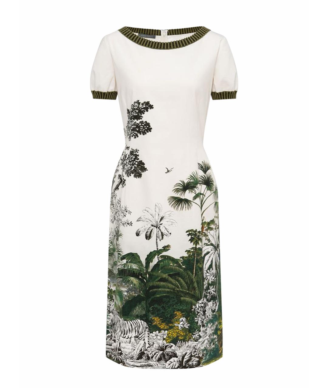 ALBERTA FERRETTI Мульти хлопковое коктейльное платье, фото 1