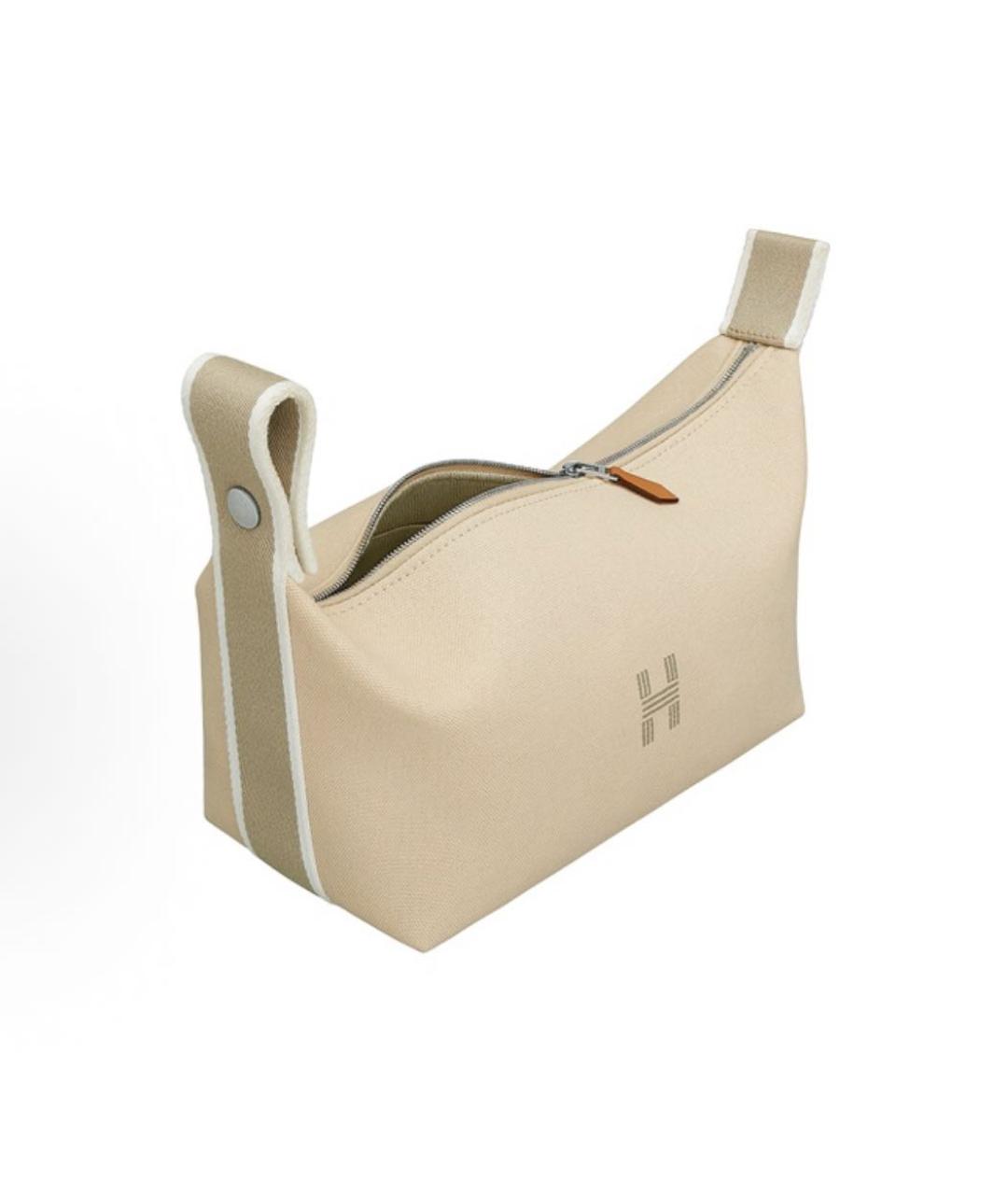 HERMES Бежевая косметичка, фото 3