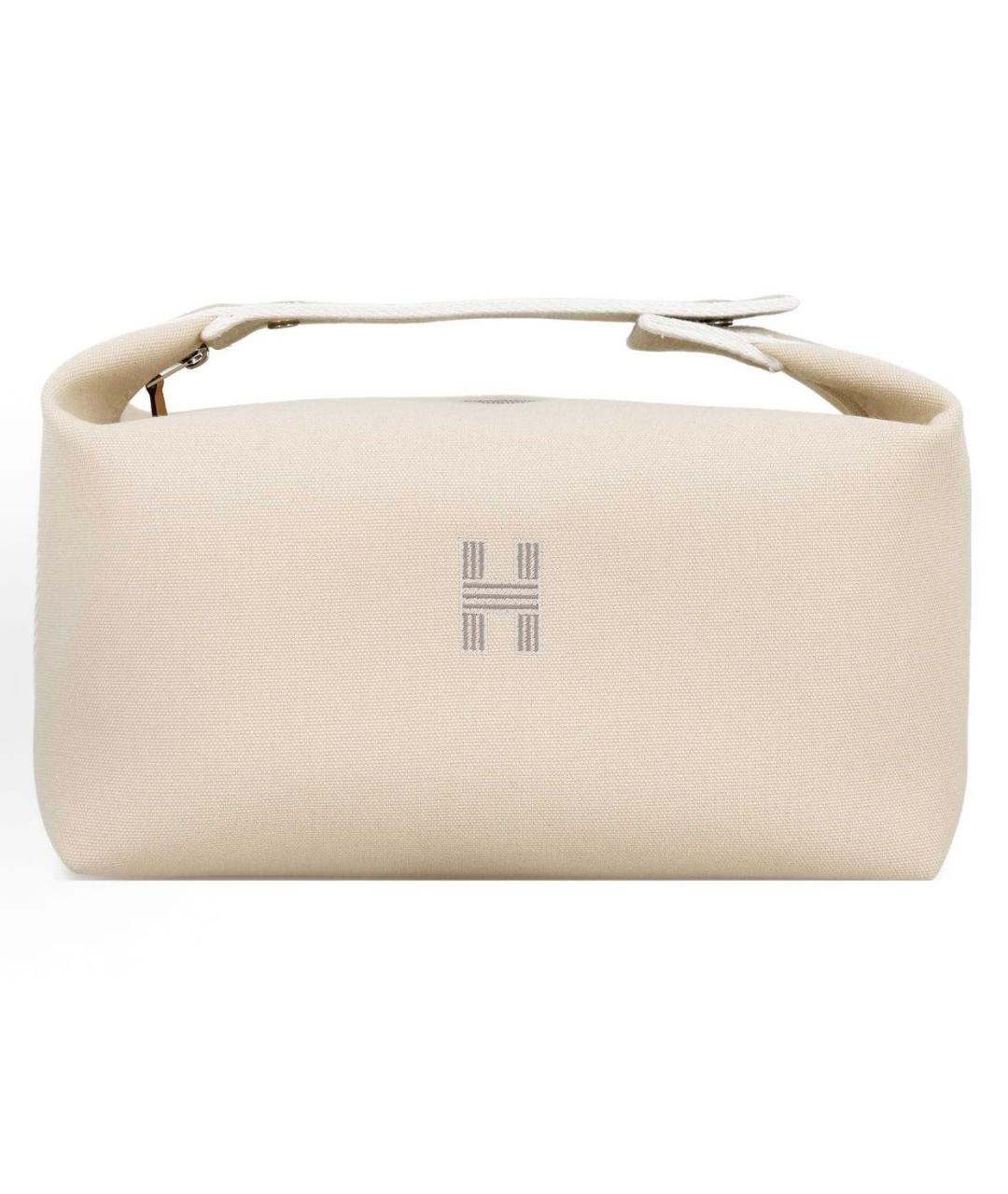 HERMES Бежевая косметичка, фото 5
