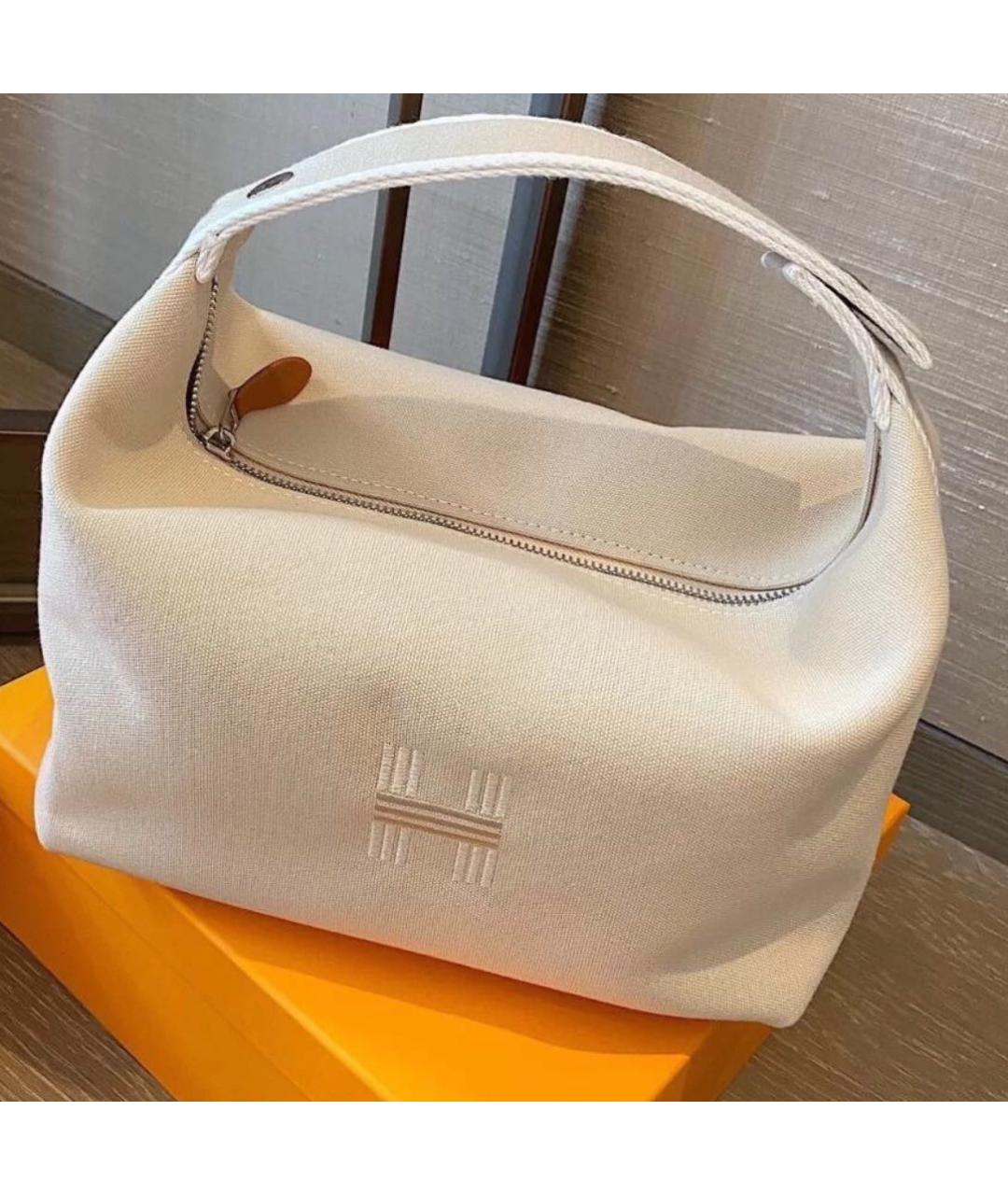 HERMES Бежевая косметичка, фото 4