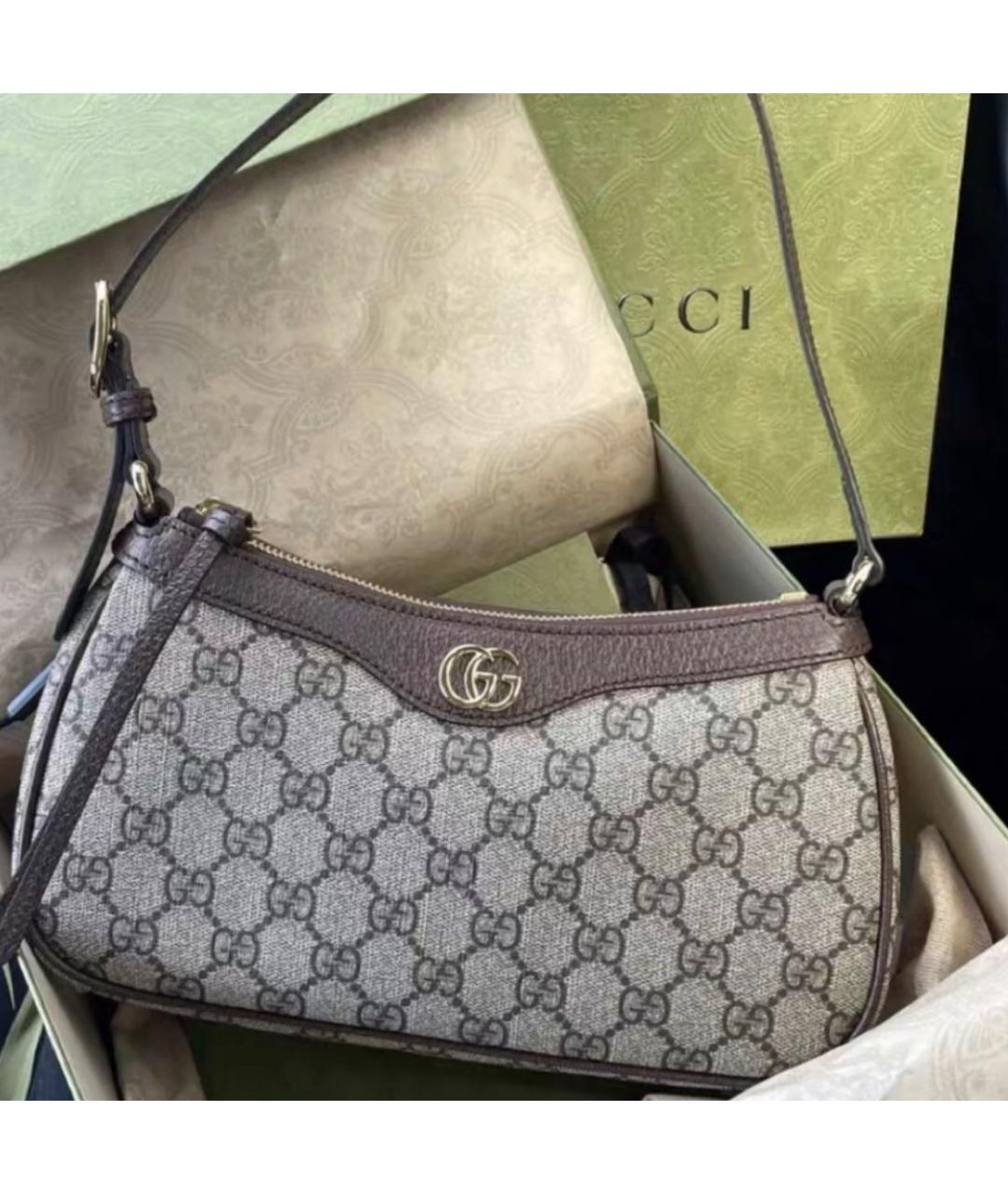 GUCCI Коричневая сумка с короткими ручками, фото 5