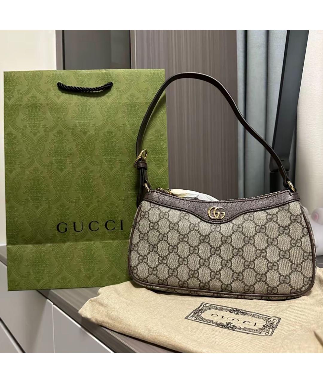 GUCCI Коричневая сумка с короткими ручками, фото 4