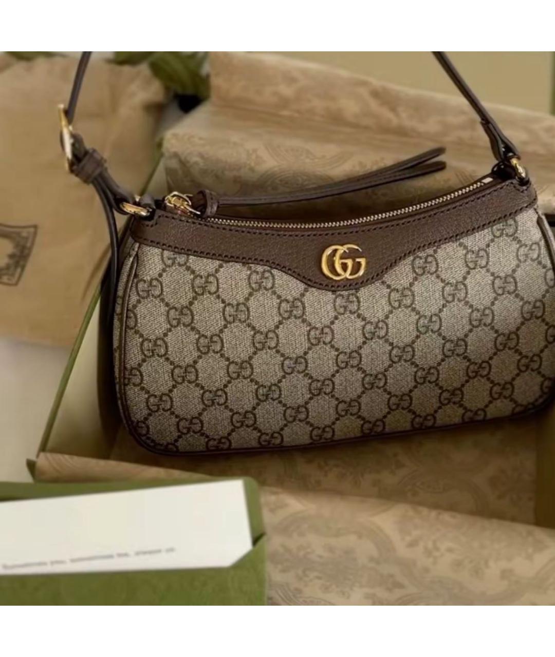 GUCCI Коричневая сумка с короткими ручками, фото 3