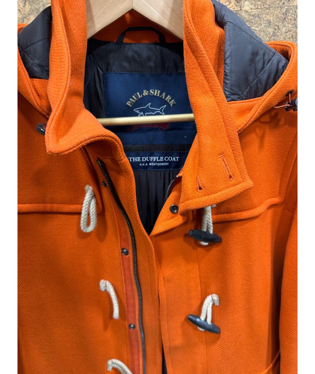 PAUL & SHARK Оранжевое шерстяное пальто, фото 3