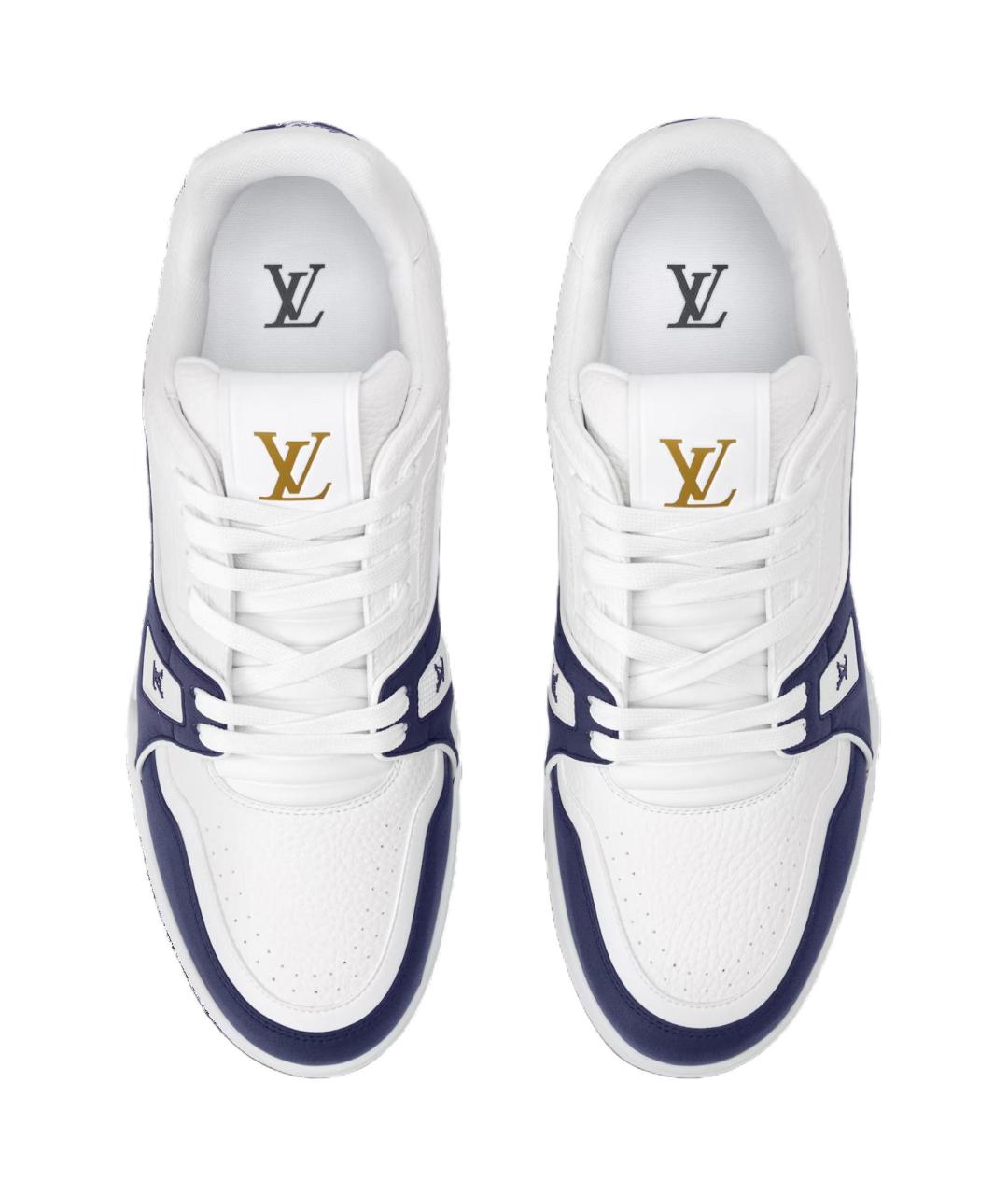 LOUIS VUITTON Белые кожаные кроссовки, фото 4