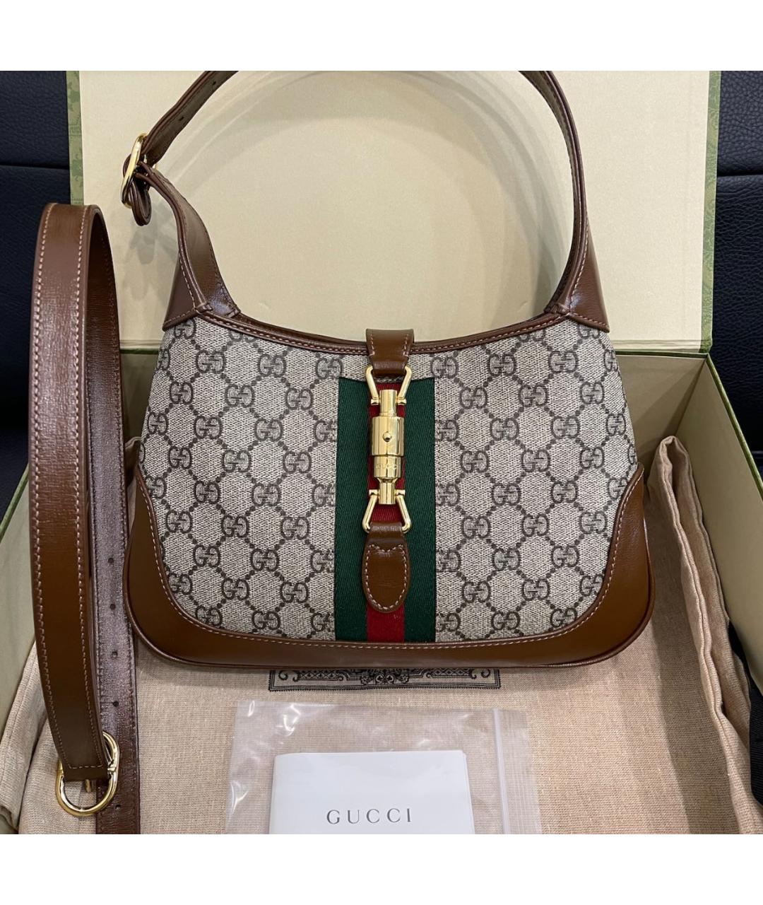 GUCCI Коричневая сумка с короткими ручками, фото 5