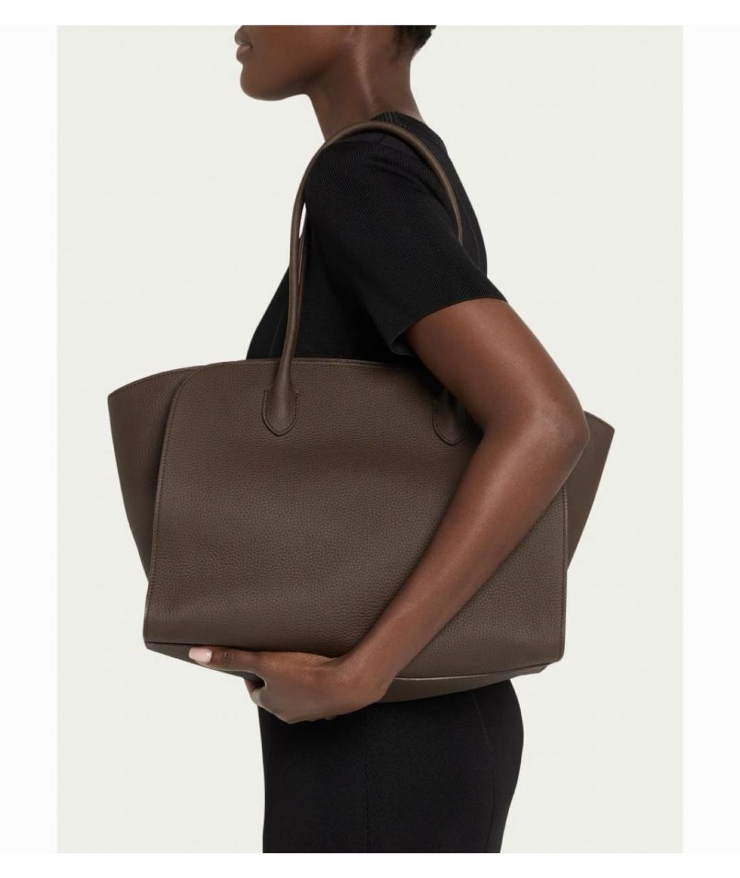 THE ROW Коричневая кожаная сумка тоут, фото 3