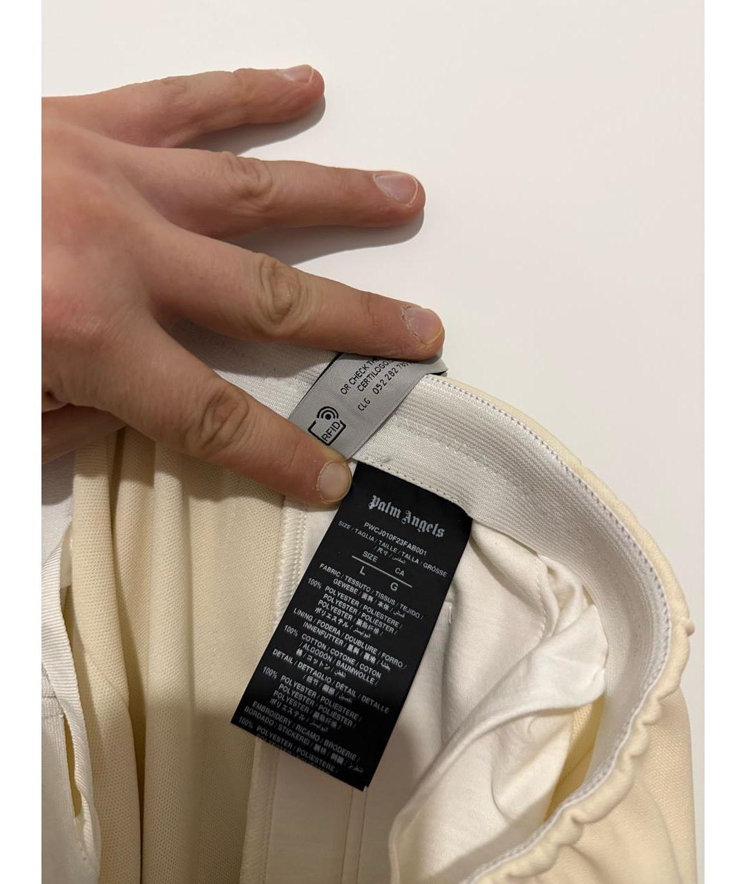 PALM ANGELS Бежевые полиэстеровые прямые брюки, фото 7