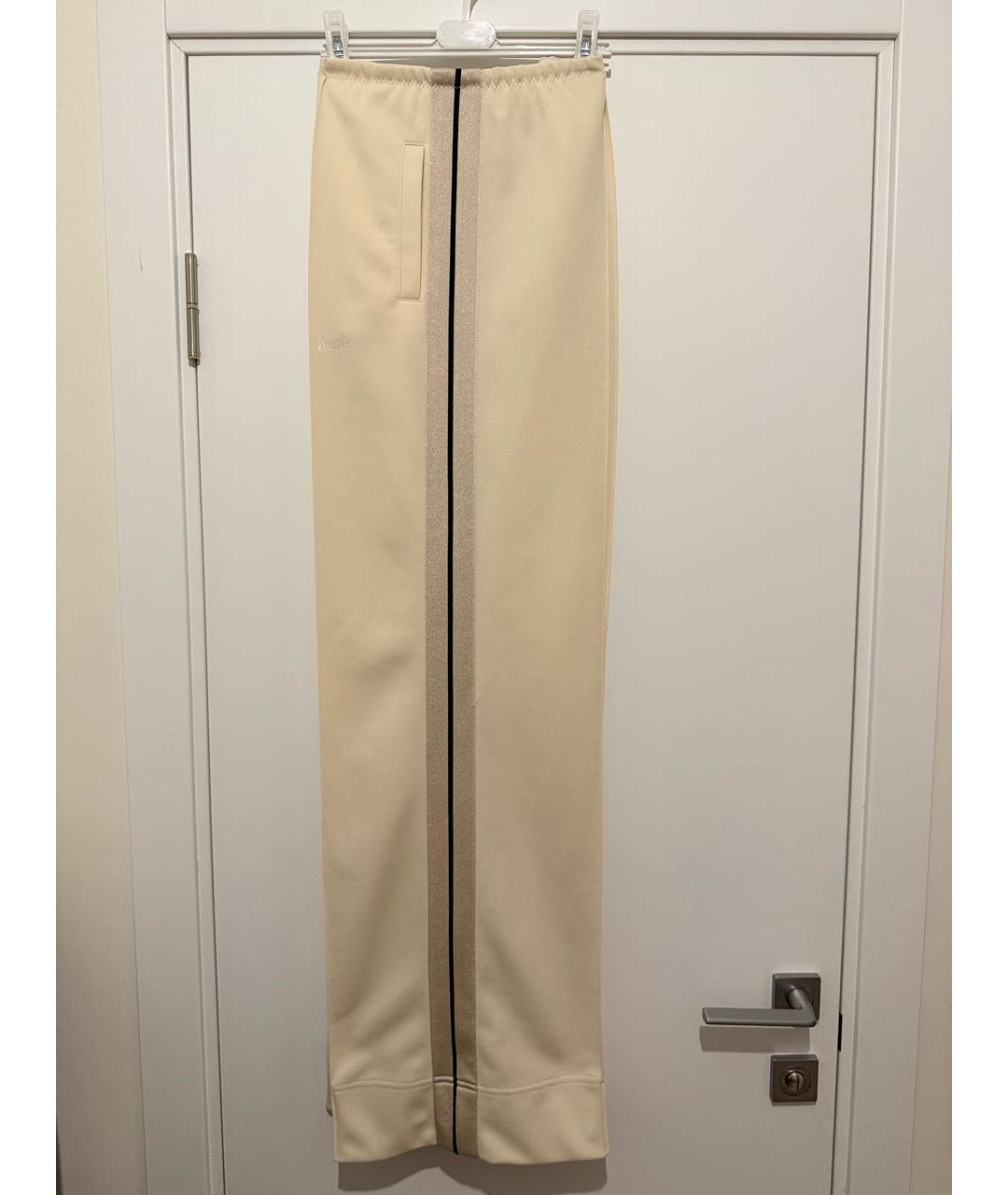 PALM ANGELS Бежевые полиэстеровые прямые брюки, фото 5