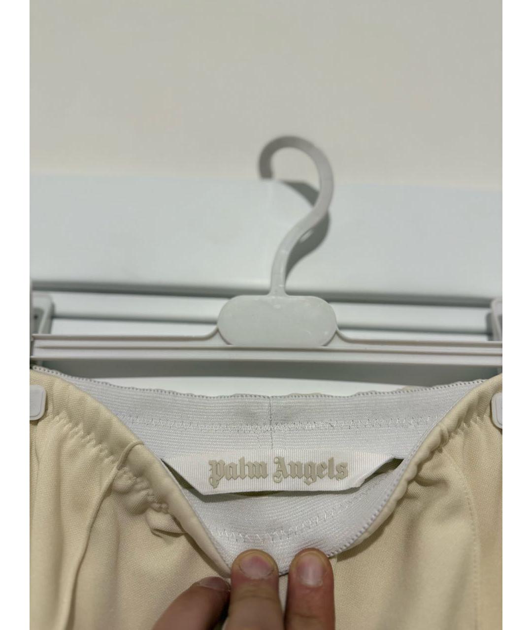 PALM ANGELS Бежевые полиэстеровые прямые брюки, фото 3