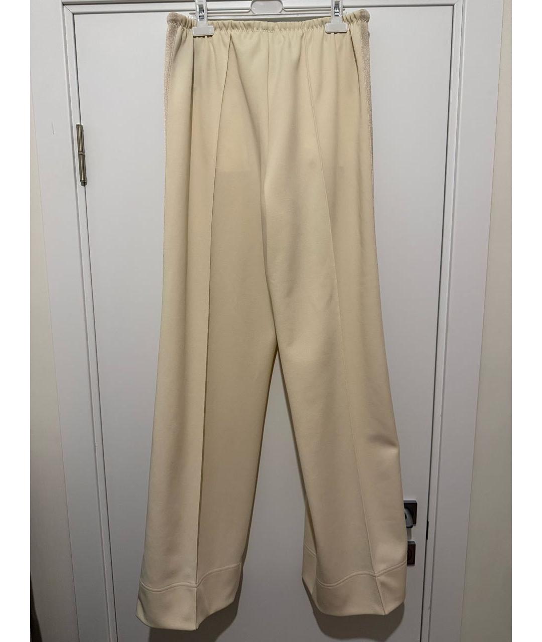 PALM ANGELS Бежевые полиэстеровые прямые брюки, фото 2