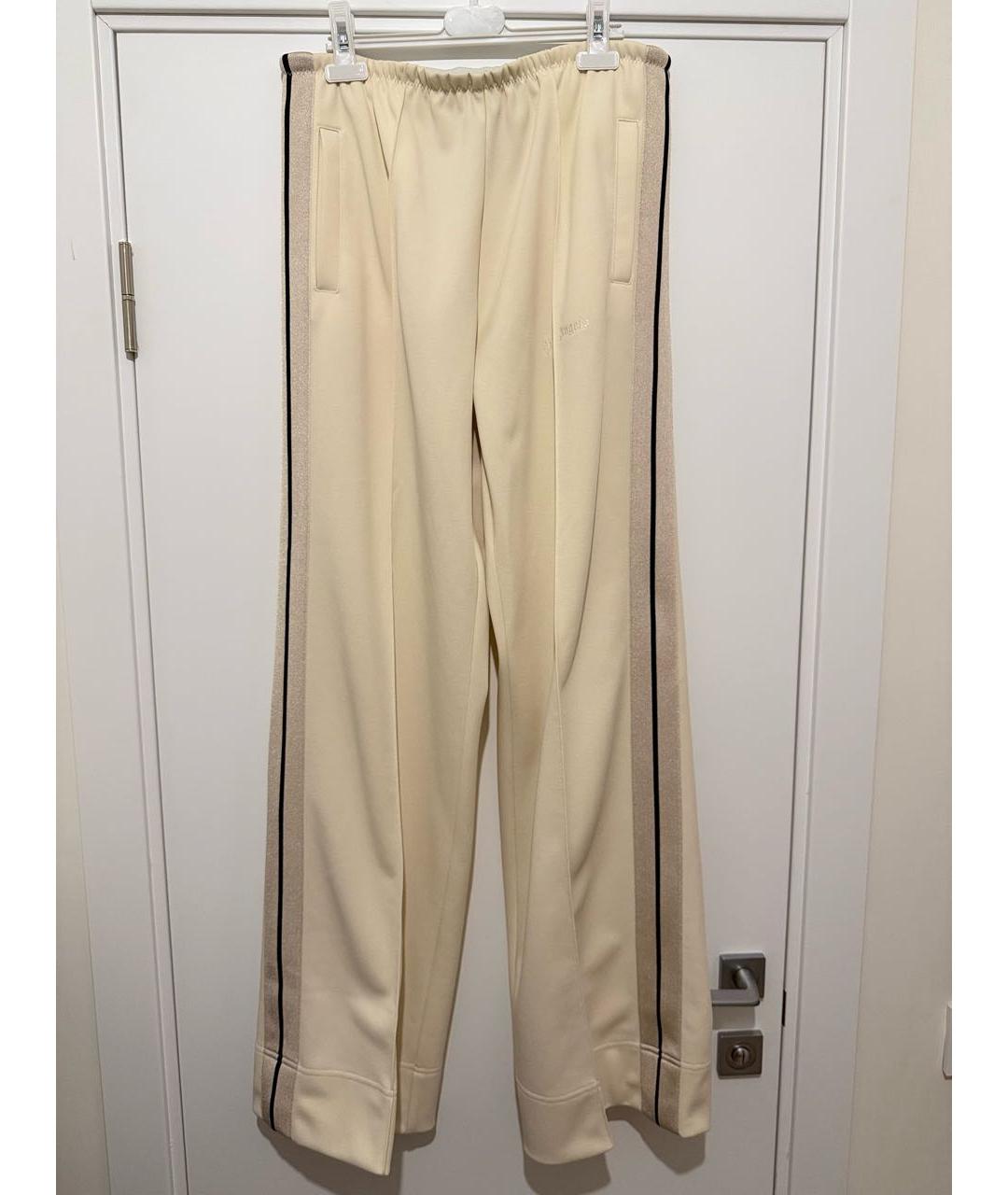 PALM ANGELS Бежевые полиэстеровые прямые брюки, фото 8