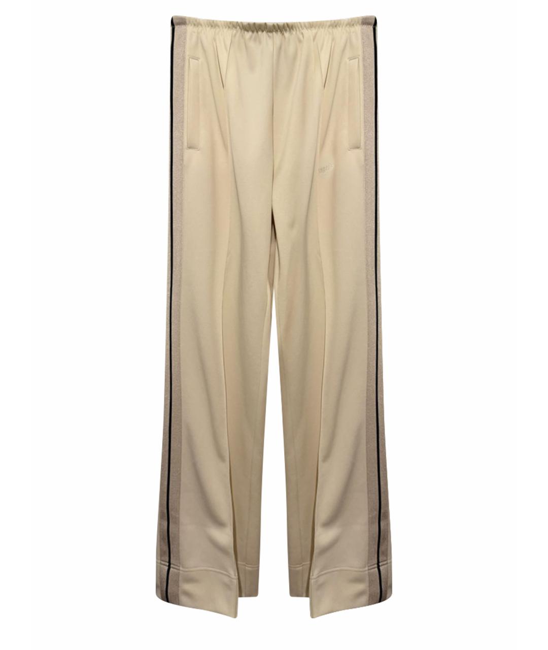 PALM ANGELS Бежевые полиэстеровые прямые брюки, фото 1