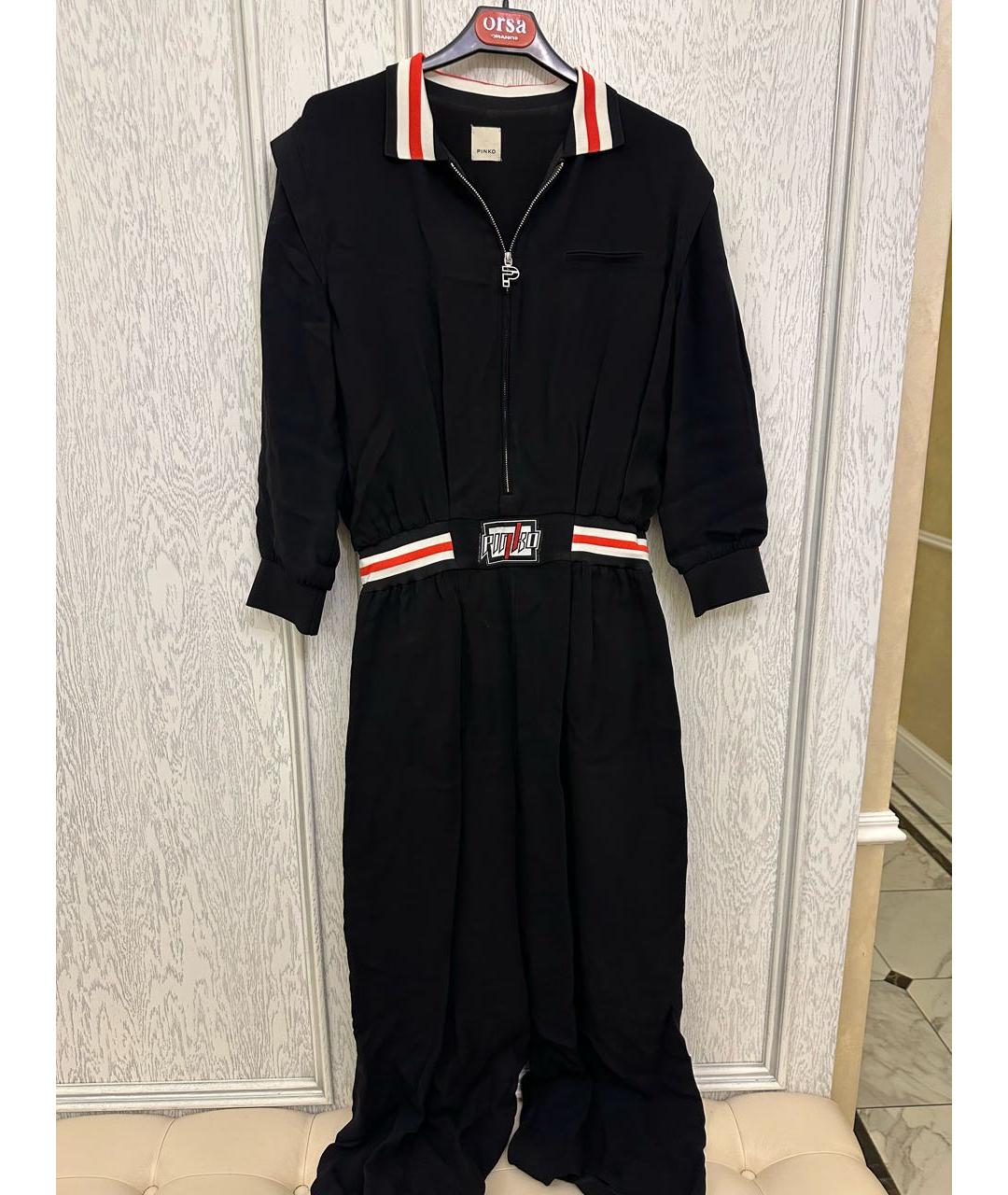 PINKO Черный вискозный комбинезон, фото 7