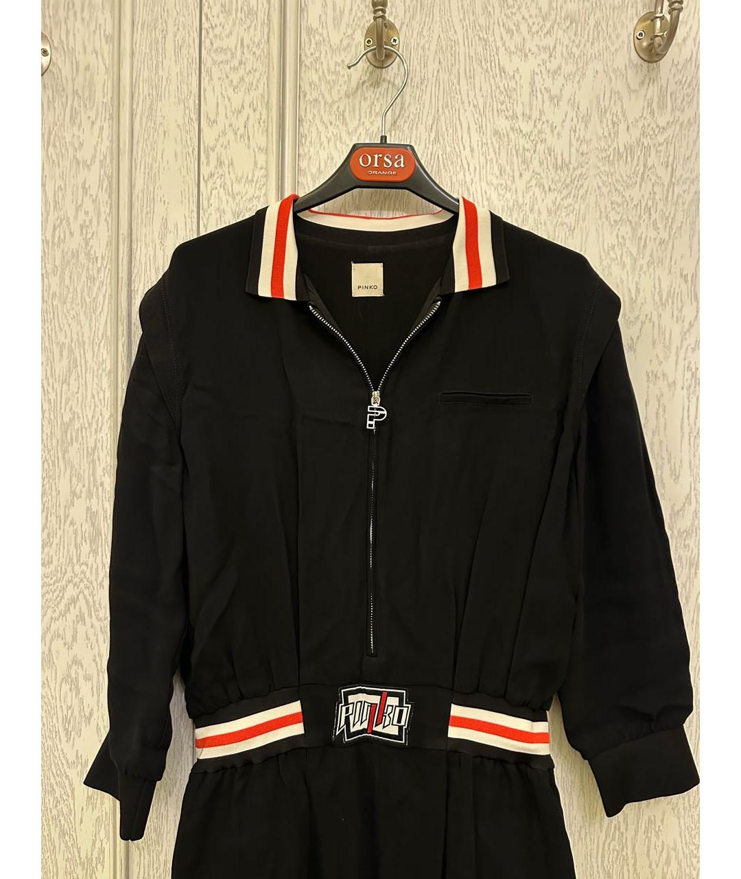 PINKO Черный вискозный комбинезон, фото 3