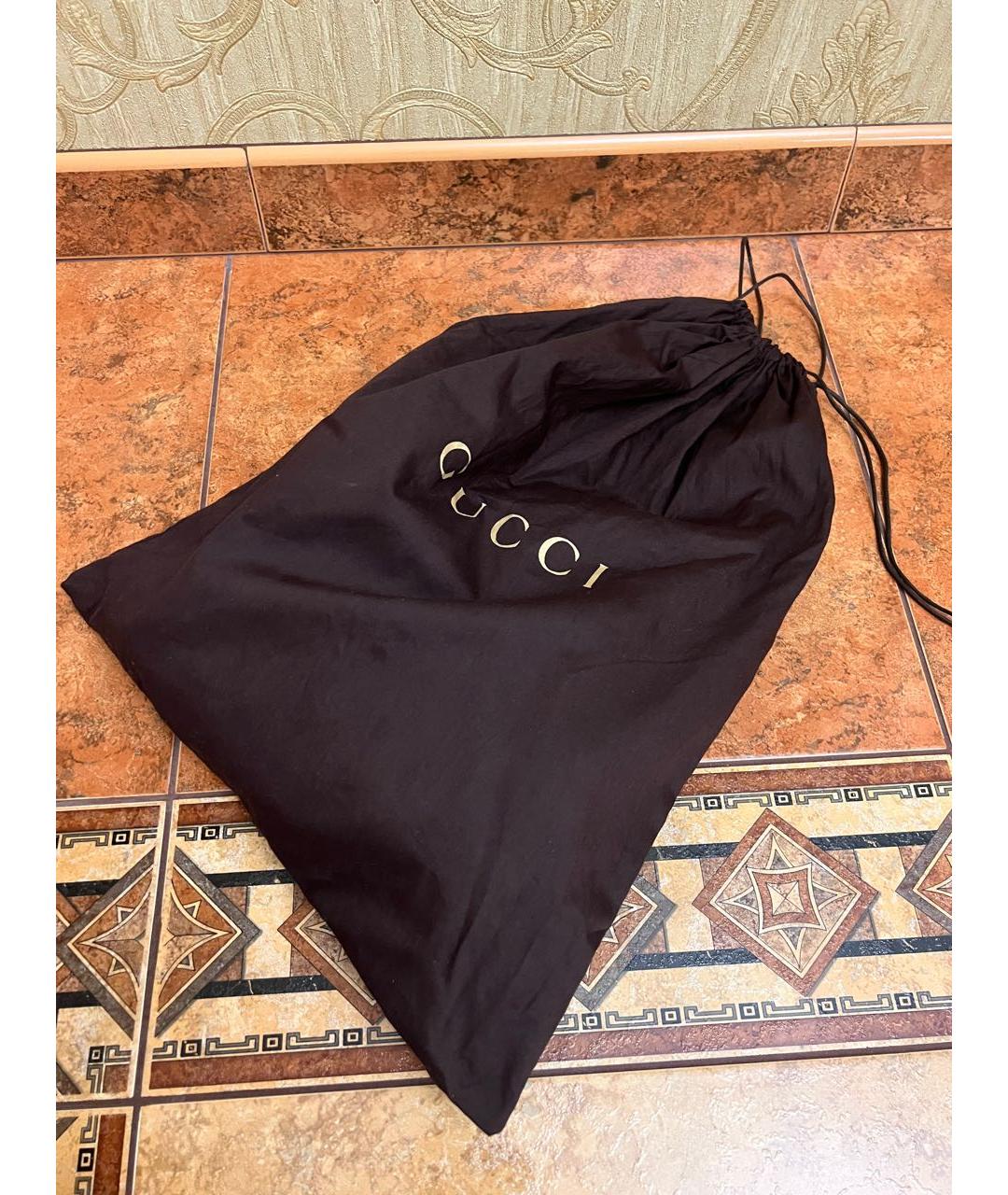 GUCCI Черные кожаные высокие кроссовки / кеды, фото 7