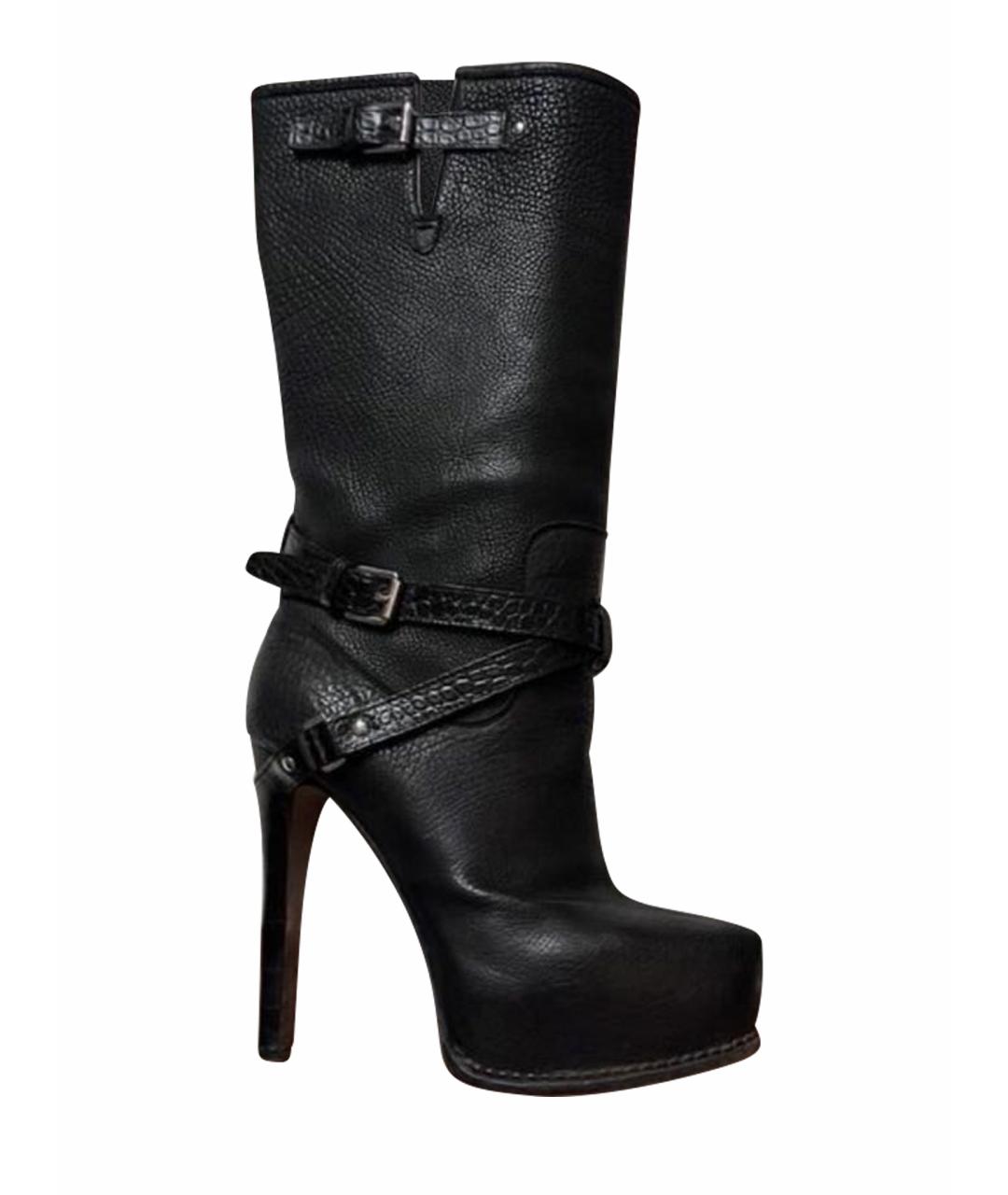 CHRISTIAN DIOR Черные кожаные сапоги, фото 1