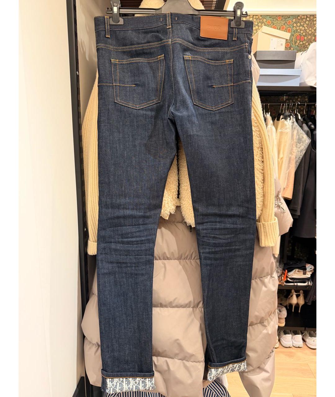 CHRISTIAN DIOR Синие хлопко-полиэстеровые джинсы, фото 2