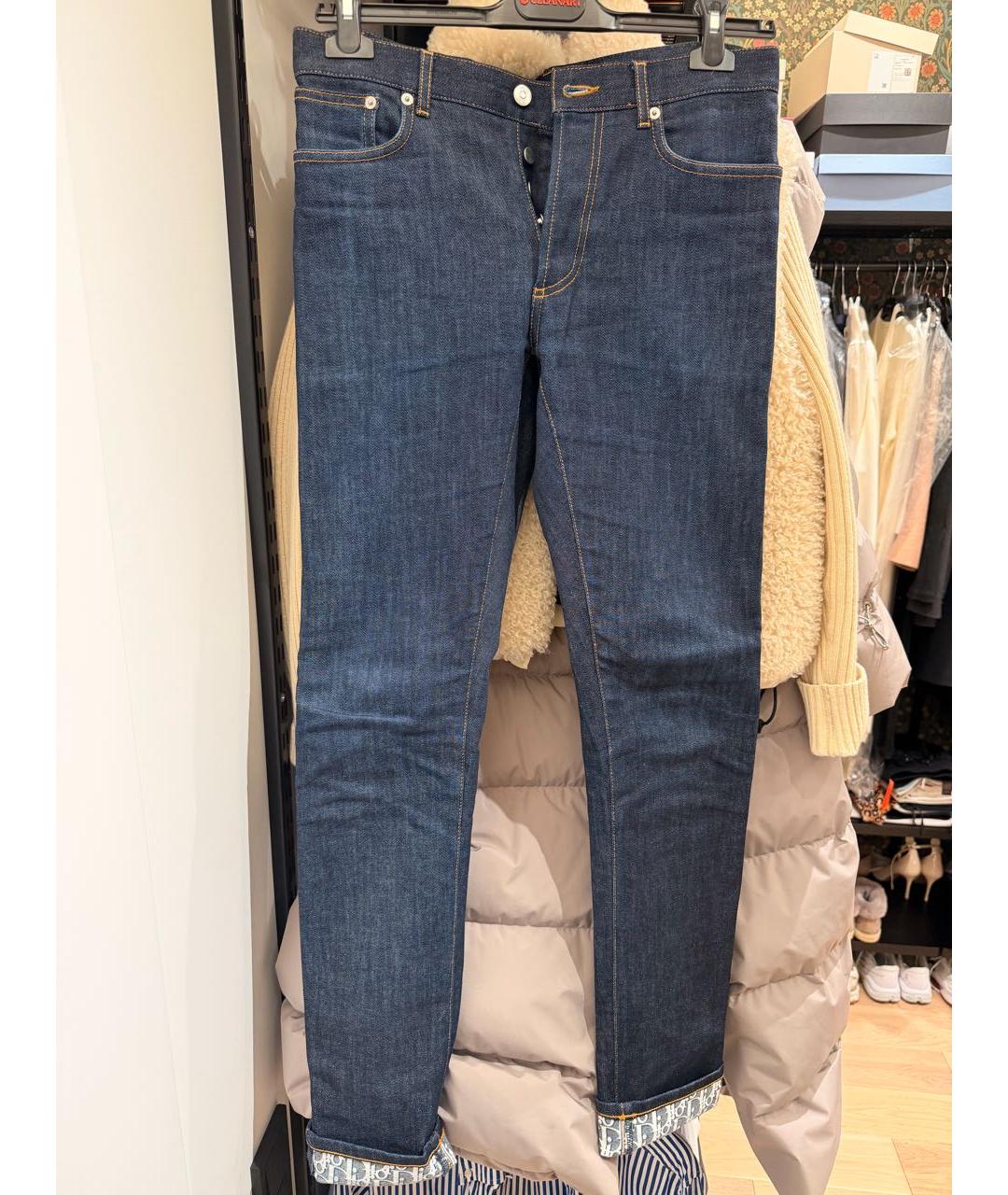 CHRISTIAN DIOR Синие хлопко-полиэстеровые джинсы, фото 9