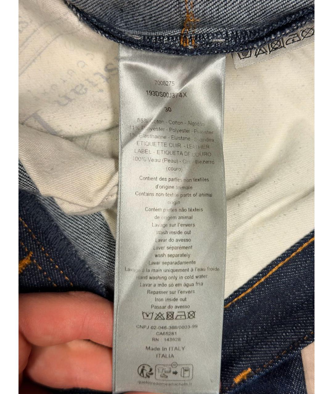 CHRISTIAN DIOR Синие хлопко-полиэстеровые джинсы, фото 7