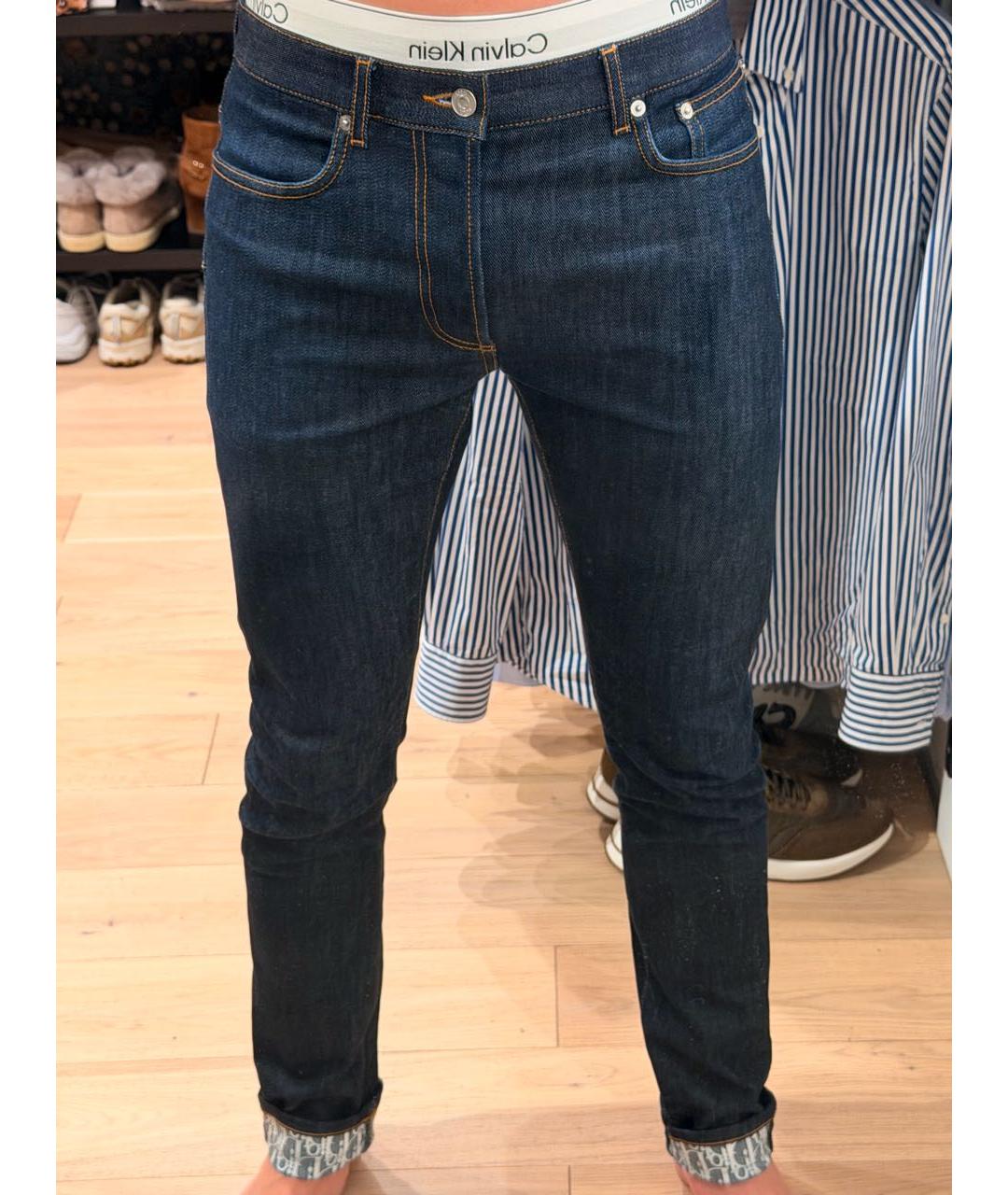 CHRISTIAN DIOR Синие хлопко-полиэстеровые джинсы, фото 5