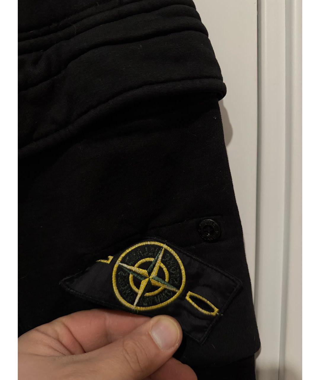 STONE ISLAND Черные хлопковые повседневные брюки, фото 5