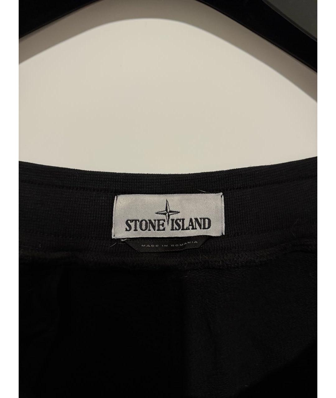 STONE ISLAND Черные хлопковые повседневные брюки, фото 3