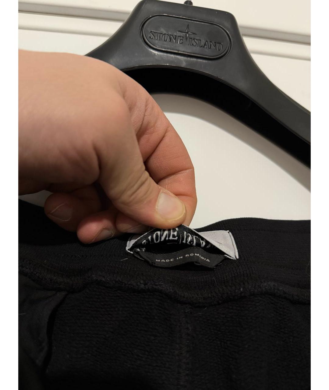 STONE ISLAND Черные хлопковые повседневные брюки, фото 6