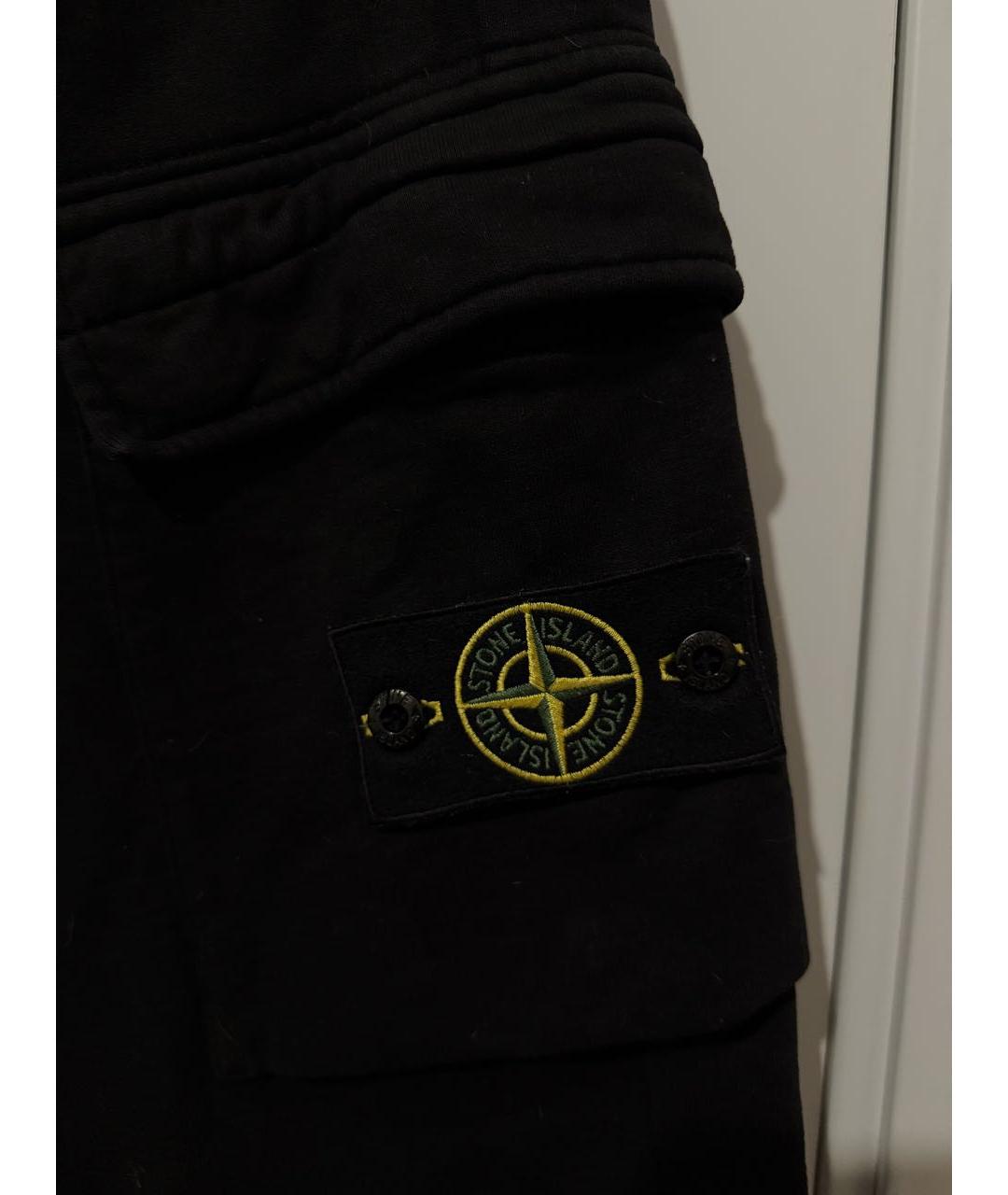 STONE ISLAND Черные хлопковые повседневные брюки, фото 4