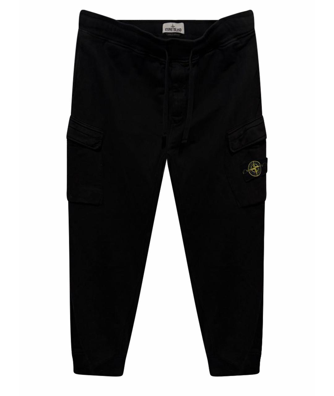STONE ISLAND Черные хлопковые повседневные брюки, фото 1