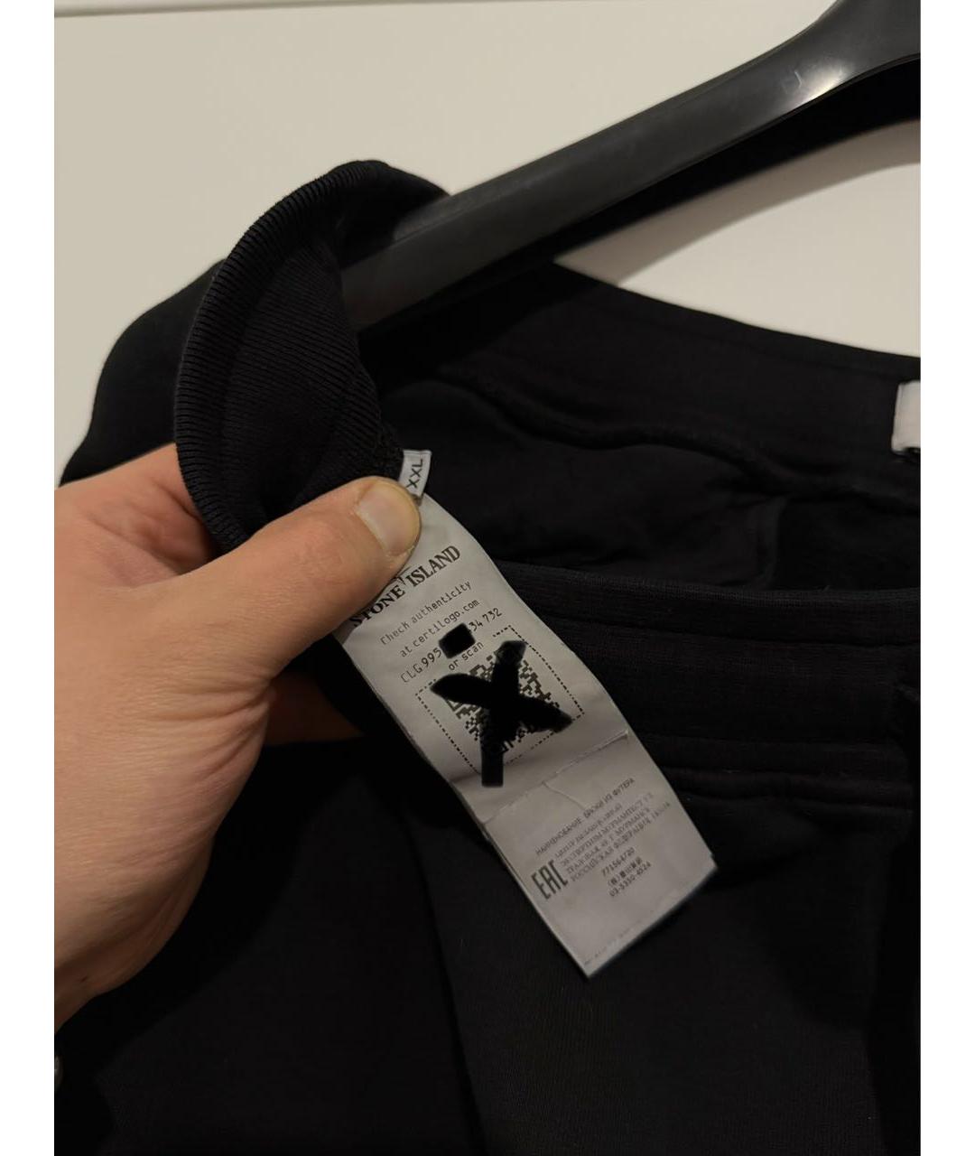 STONE ISLAND Черные хлопковые повседневные брюки, фото 7