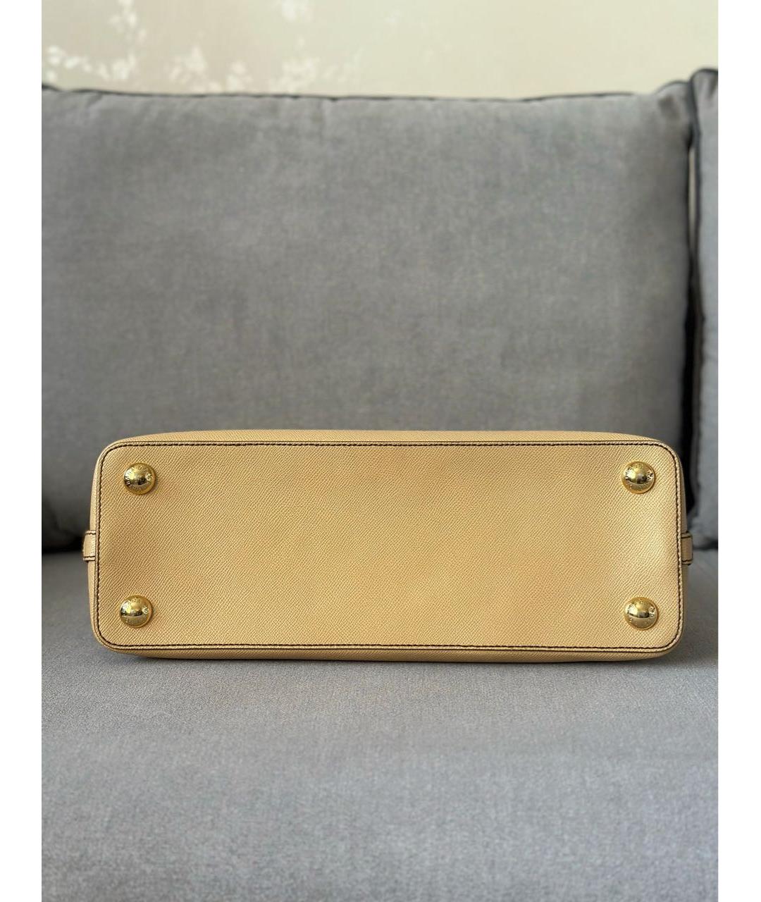 DOLCE&GABBANA Бежевая кожаная сумка тоут, фото 3