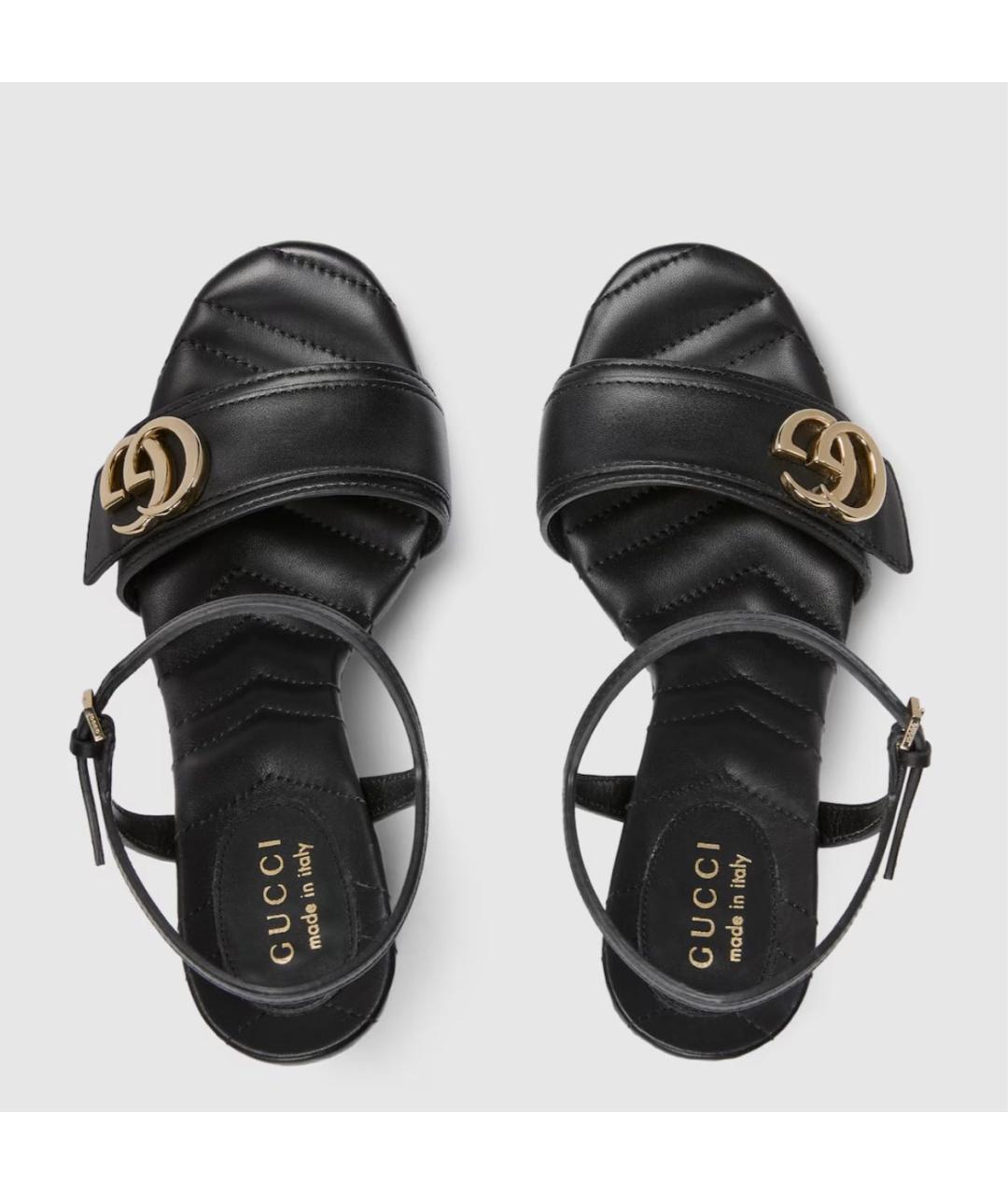 GUCCI Черные кожаные босоножки, фото 5