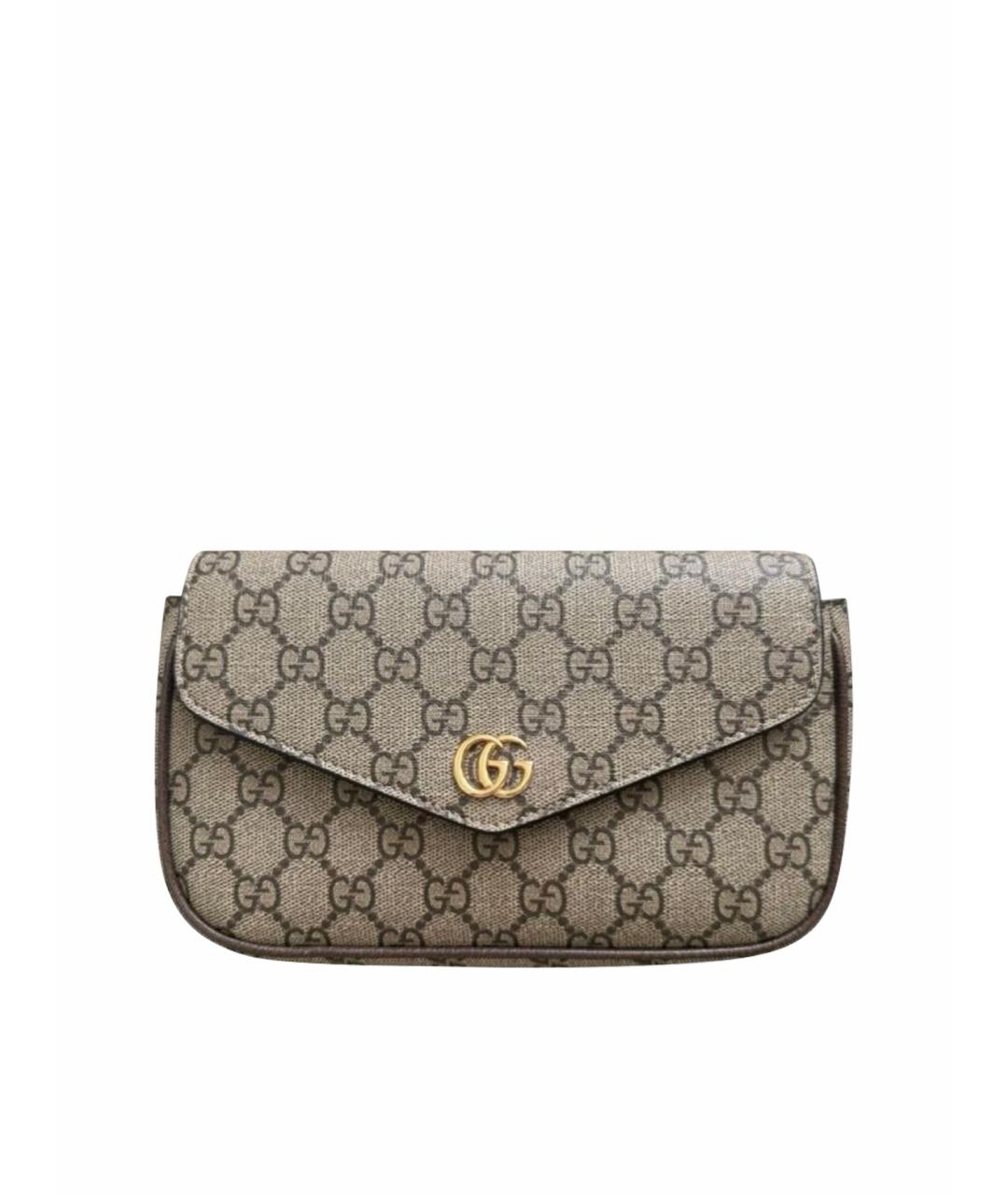 GUCCI Бежевая кожаная сумка через плечо, фото 1