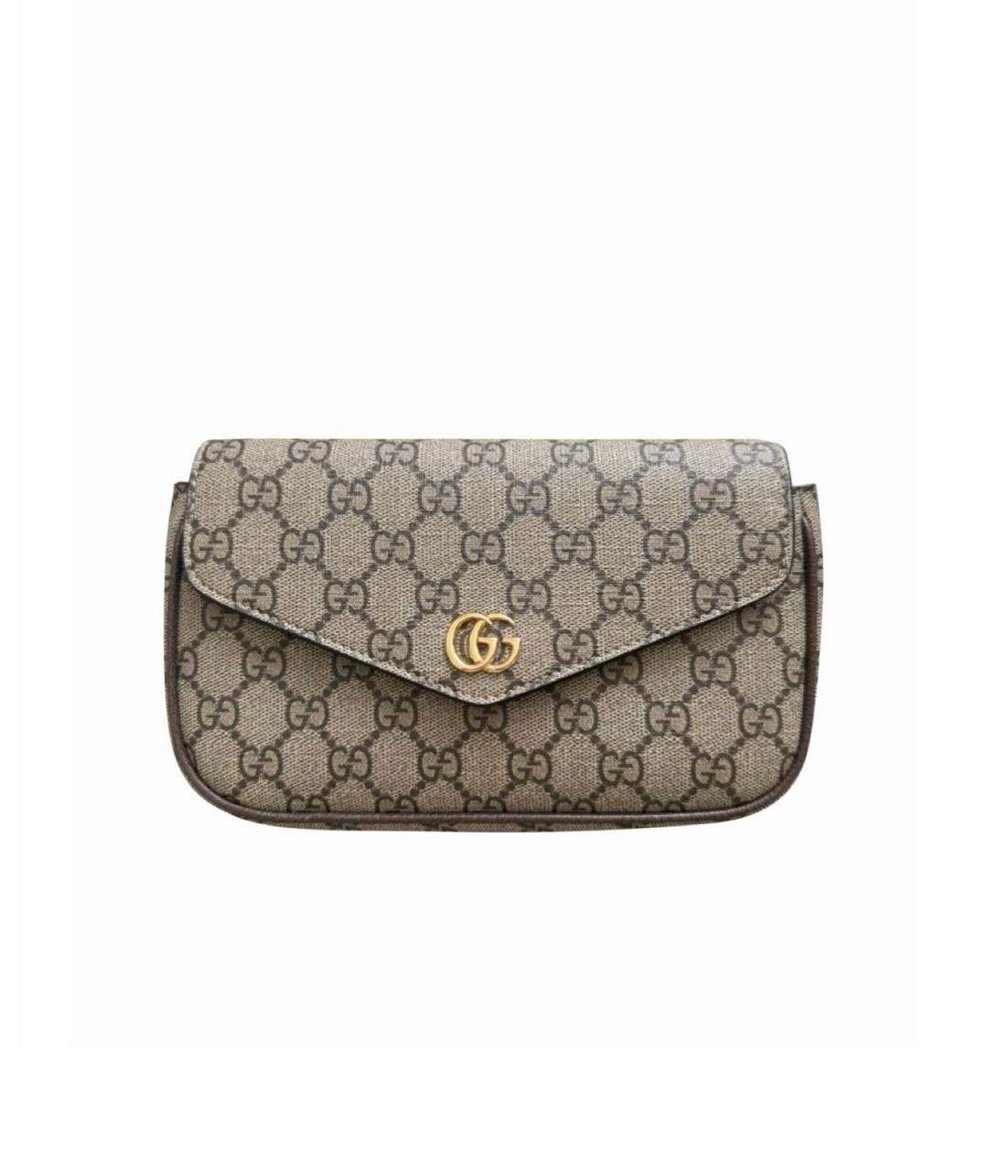 GUCCI Бежевая кожаная сумка через плечо, фото 9