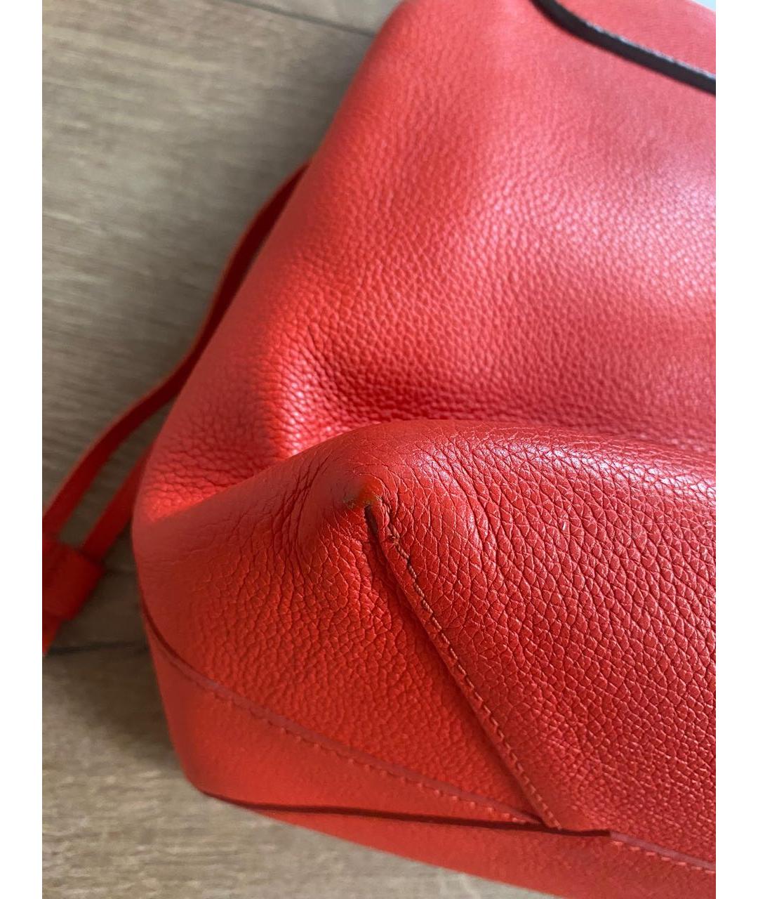 LOUIS VUITTON Красная кожаная сумка с короткими ручками, фото 8