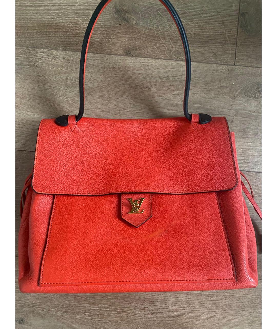 LOUIS VUITTON Красная кожаная сумка с короткими ручками, фото 5